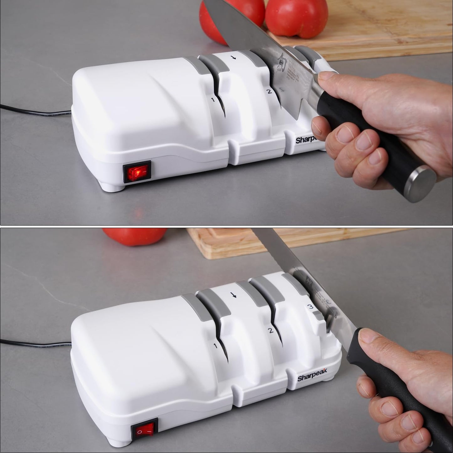 Sharpeak 198H-SPK Professional Electric Knife Sharpener with Versatile 3 Stages, Monocrystalline Diamond Wheels, Overheat Protection, Mothers Day Gifts, Quick Sharpening, Premium Fathers Day Gift