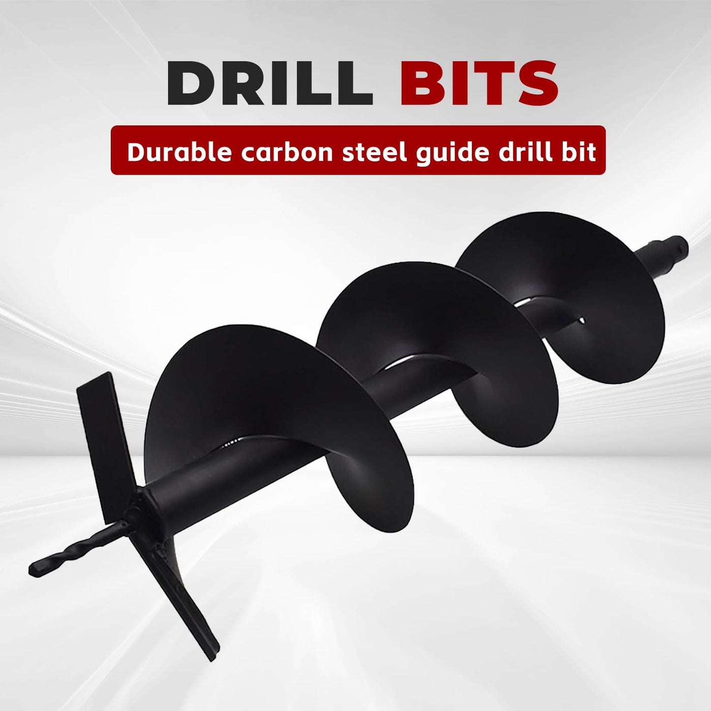 findmall Earth Auger Drill Bits 4" 6" 8" 10" 12" for Gas Powered Post Fence Hole Digger (6inch) Hole Inner Diameter 3/4 Inch