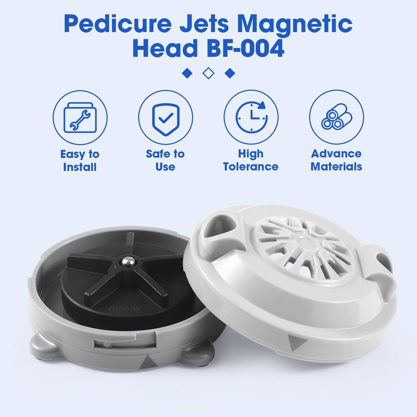freecat Pipeless Magnetic Jet Head,4 Pin Replace for Jet Head Motor BF-004,Pedicure SPA Tub Contains Propeller and Cover