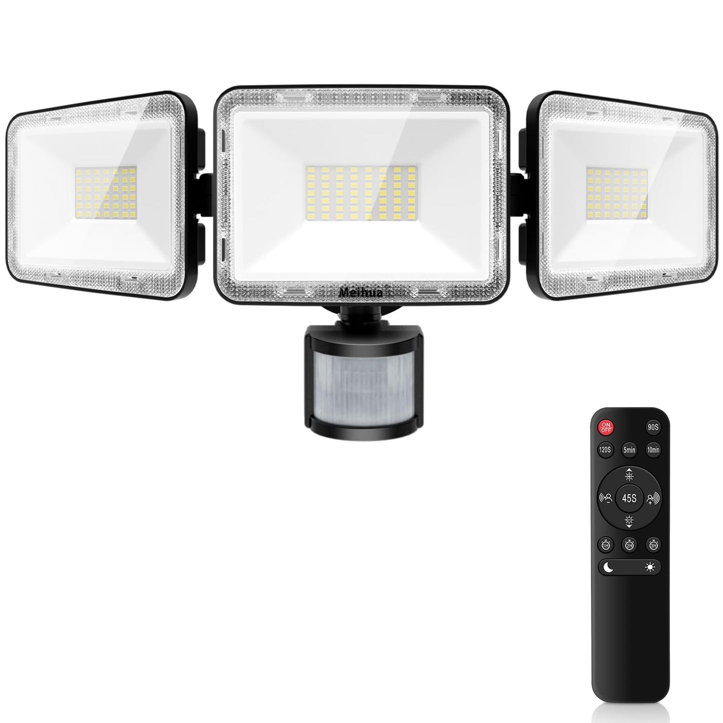 MEIHUA 70W LED Security Lights Motion Sensor Light Outdoor, 6800LM 6500K Daylight Outdoor Flood Lights with Remote Control, IP66 Waterproof Wall Mount Security Light for Garage Porch Backyard
