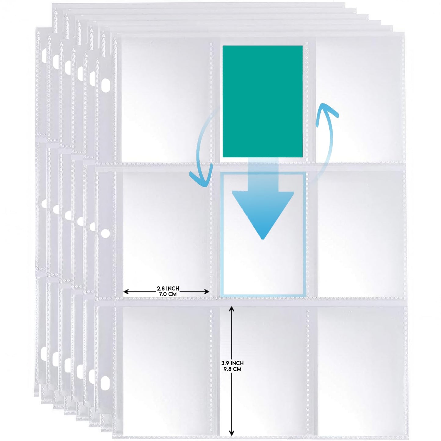 Hockey Card Binder 9 Pocket - Holds 900 Cards with 50 Removable Double-Sided Sleeves, Zipper Closure, Trading Card Binder - Ideal Gift for Boys & Girls (9-Pocket Large)
