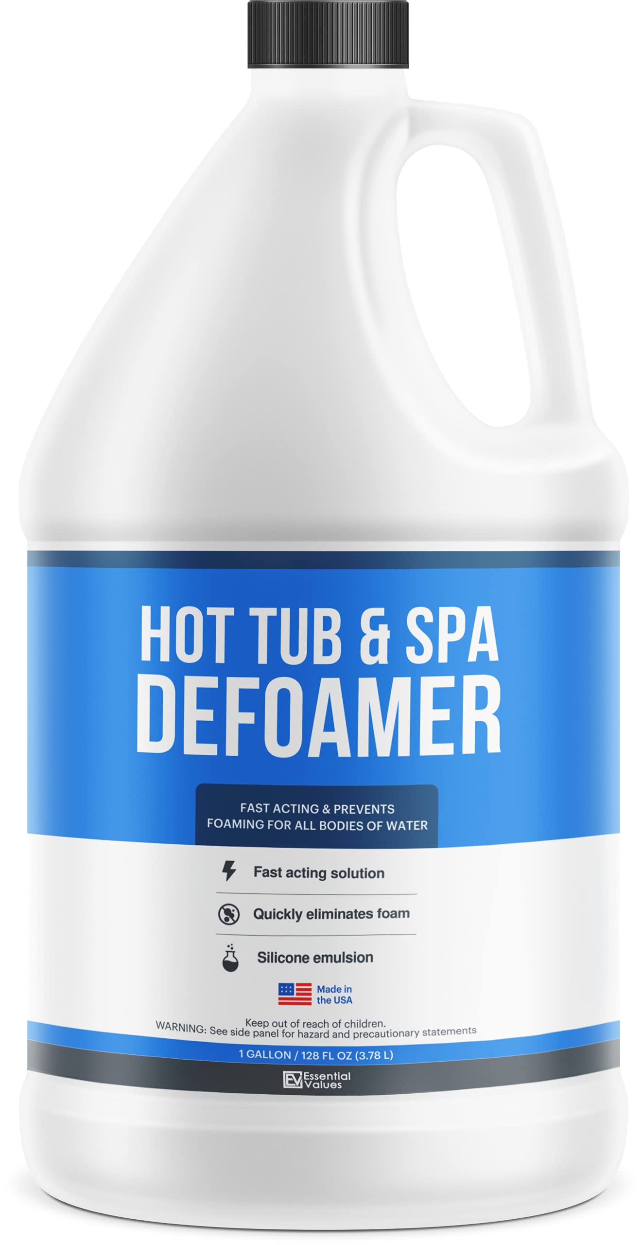 Hot Tub, Pool & Spa Defoamer (1 Gallon / 128oz) – Quickly Removes Foam Without The Use of Harsh Hot Tub Chemicals, Eco-Friendly & Safe with Silicone Emulsion Formula. Get The Foam Down