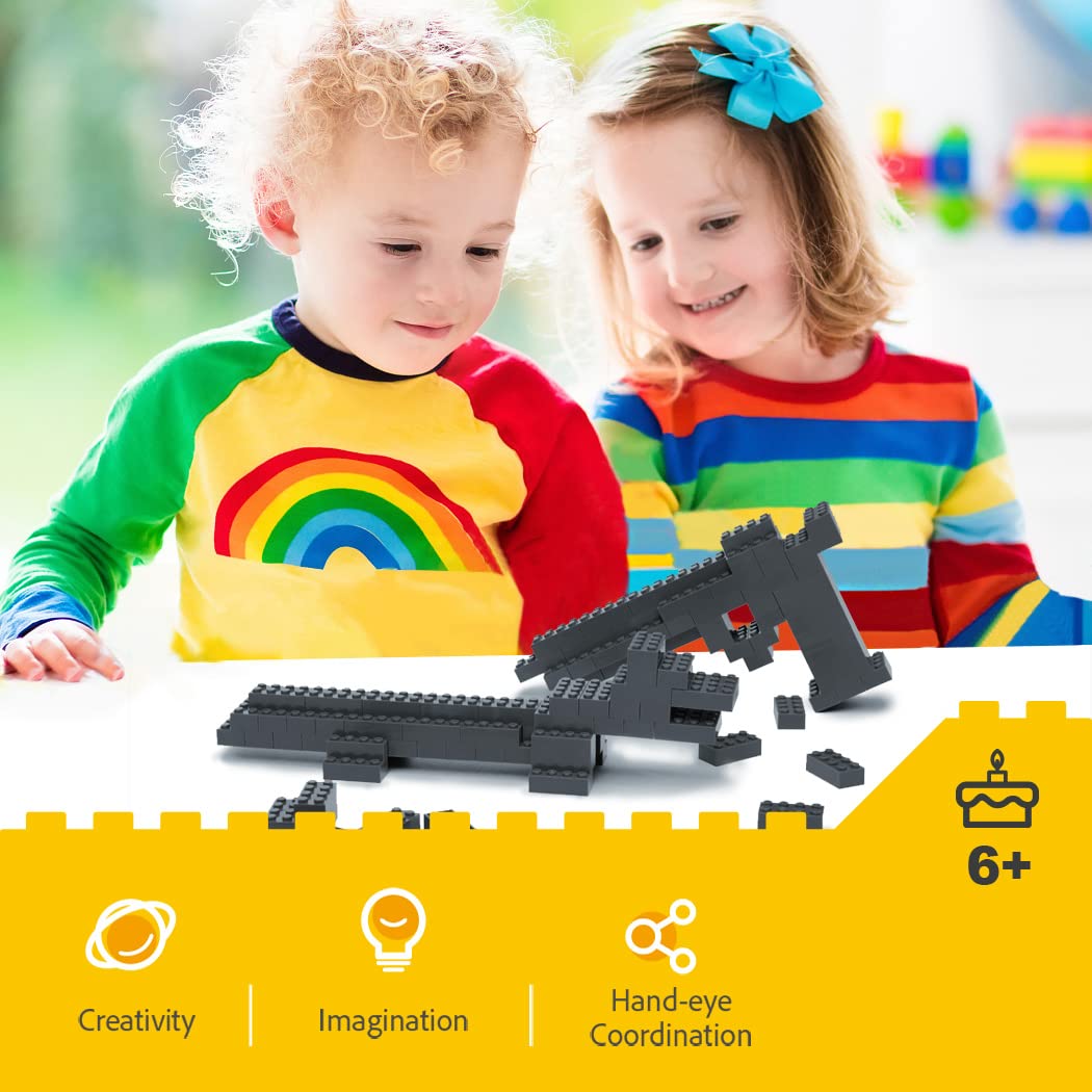 Lekebaby Classic Building Bricks, 360 Pieces 2x4 Building Blocks STEM Creative Building Toys for All Major Brands Educational Toys Boys Girls 6+ (Dary Grey-360 PCS)