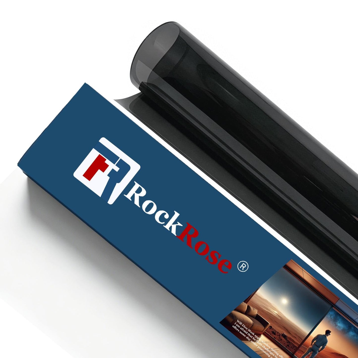 RockRose 5% Premium Carbon Car Window Tint 0.5 M X 6 M 2PLY Charcoal Privacy Film Heat, UV, and IRR Block Tint for Cars or Building Adhesive Film Easy Shrink, Plotter Friendly Pro Grade