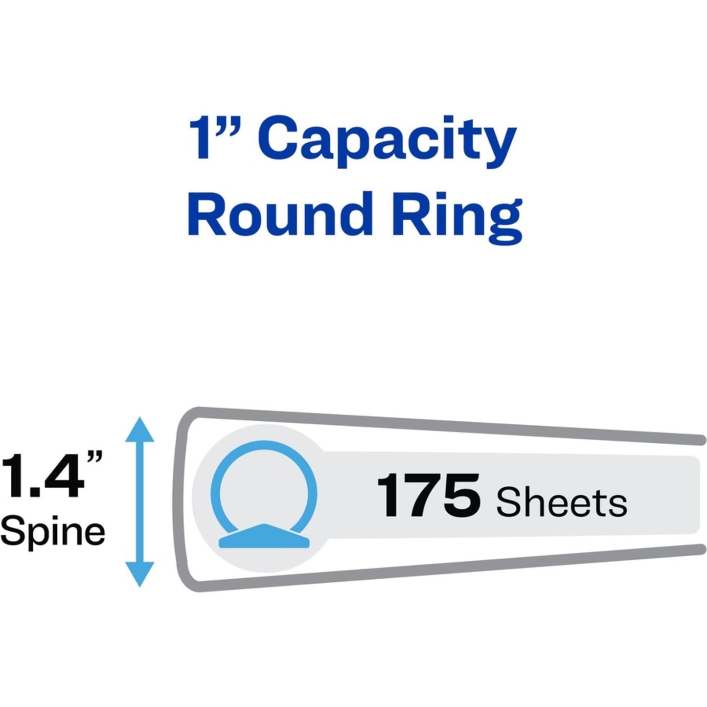 AVERY Durable Legal-Sized Binder, 1" Round Rings, 8.5" x 14", 175 Sheet Capacity (16500) White