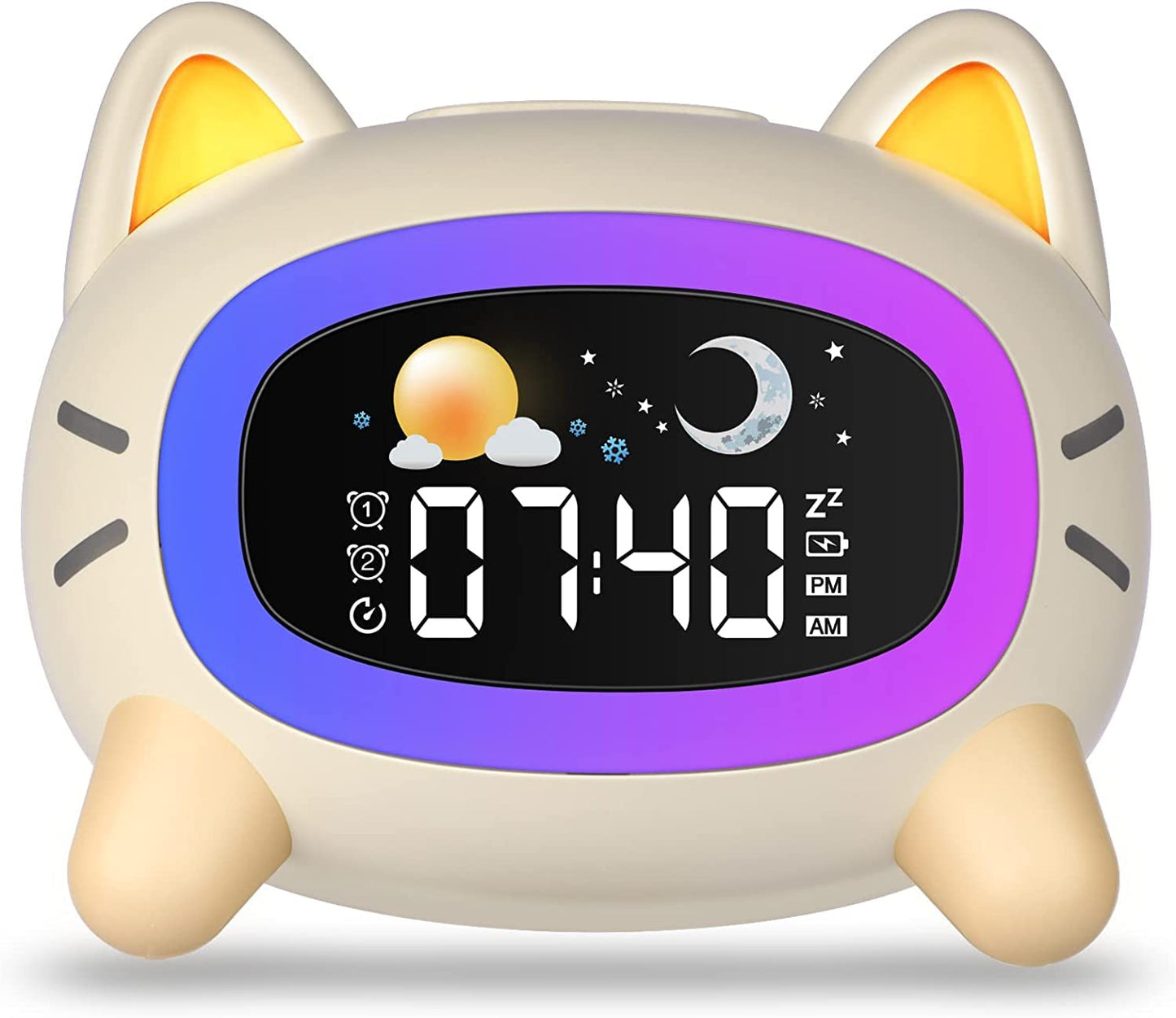 Uplayteck Kids Alarm Clock Ok to Wake and Grow Clock for Kids with 5 Adjustable Light and 4 Level Sounds Toddler Sleep Trainer for Boys and Girls Bedrooms