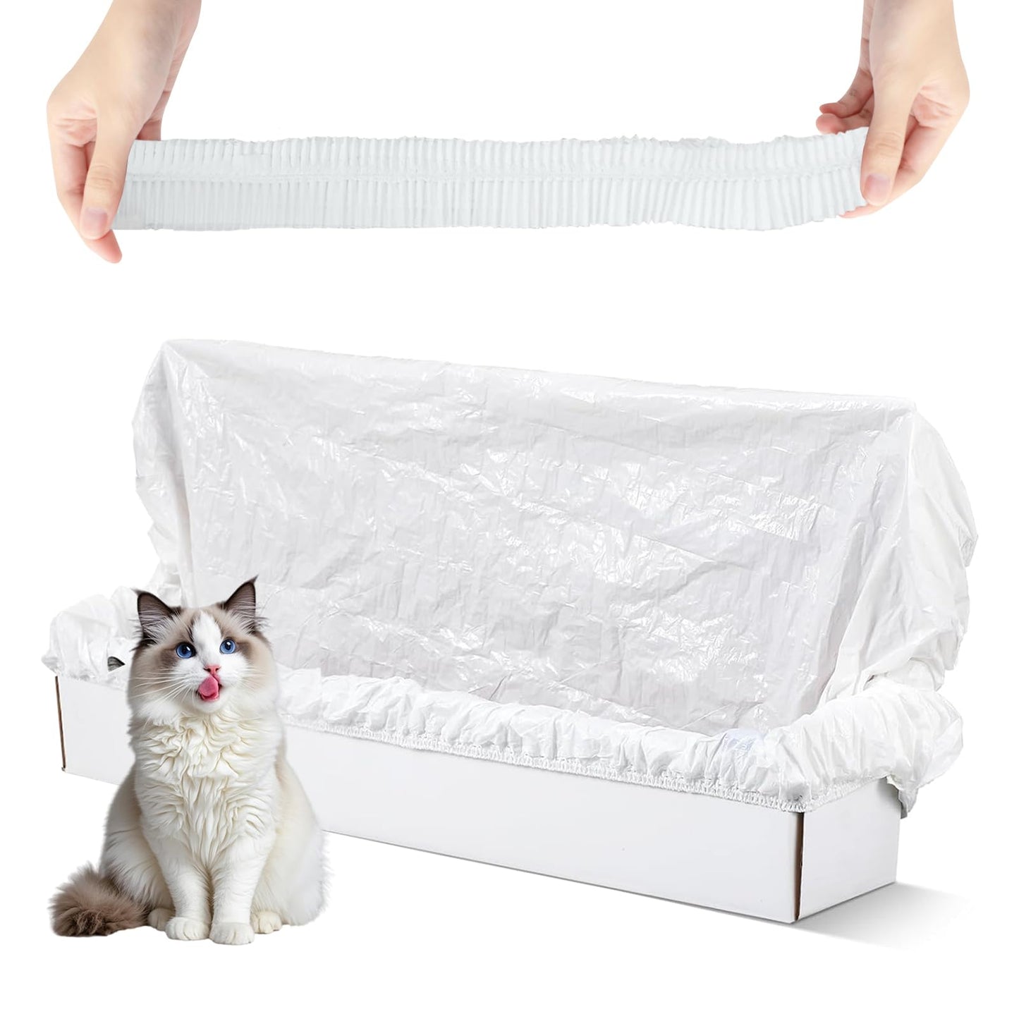 Trash Bags for Popur X5 Litter Box – Thickened, Leakproof Design, 7-Day Odor Control Perfect Fit for Popur X5 Self-Cleaning Cat Litter Boxes -40PCS