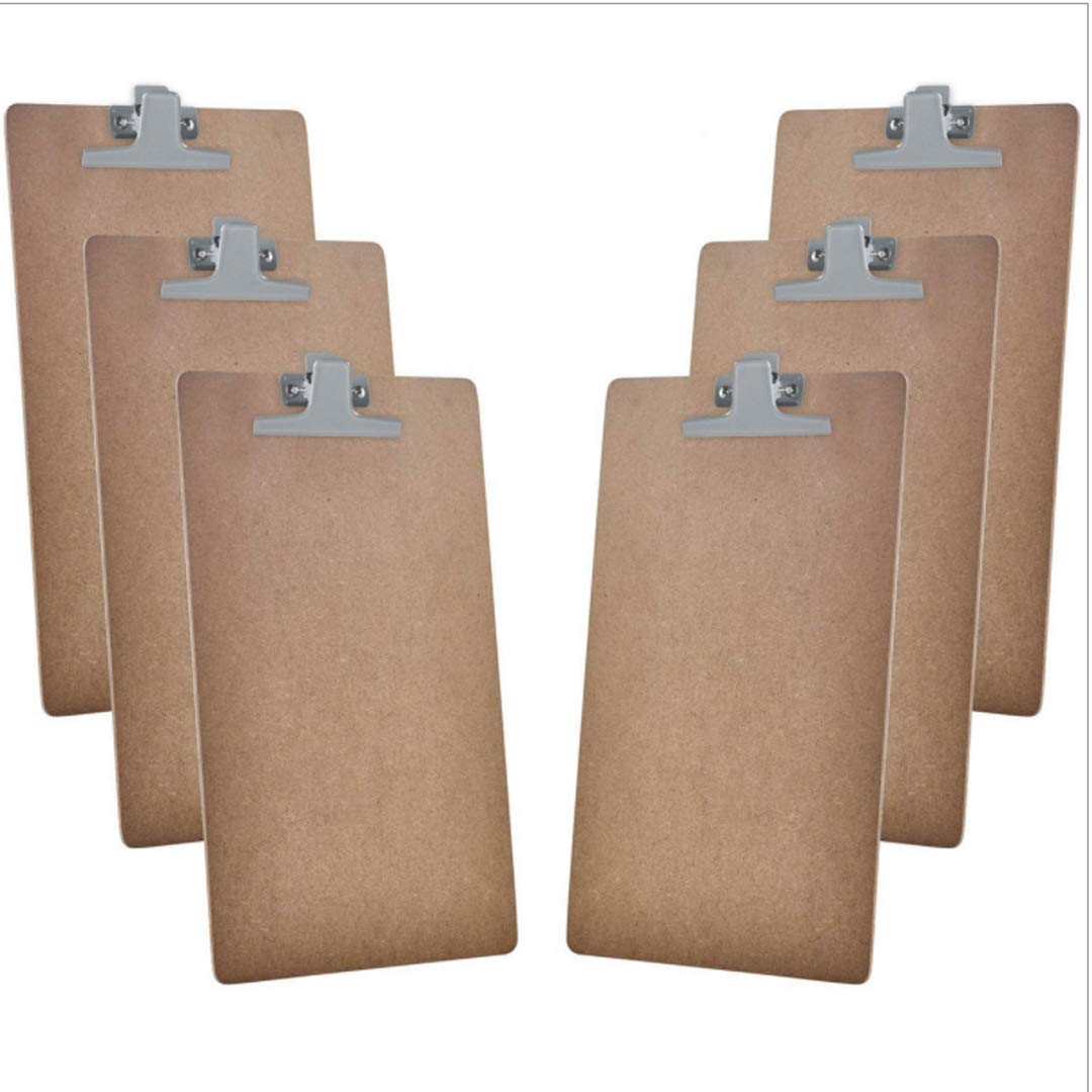 Acrimet Clipboard Legal Size (39 cm x 23 cm) Premium Metal Clip (Hardboard) (Silver Clip) (6 Pack)