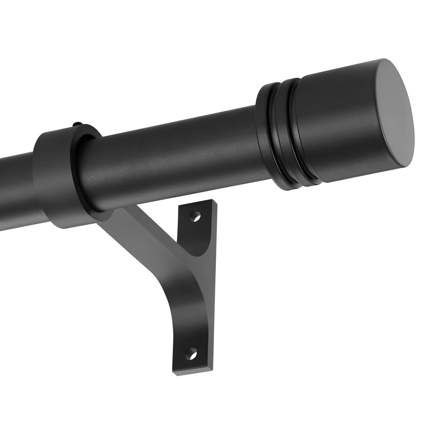 Curtain Rods for Windows 28 to 150 Inches, Vimayta 1 Inch Adjustable Heavy Duty Drapery Rod with Aluminum Alloy Finials and Brackets for Living Room, Bedroom, Kitchen, Patio, Sliding Door, Matte Black