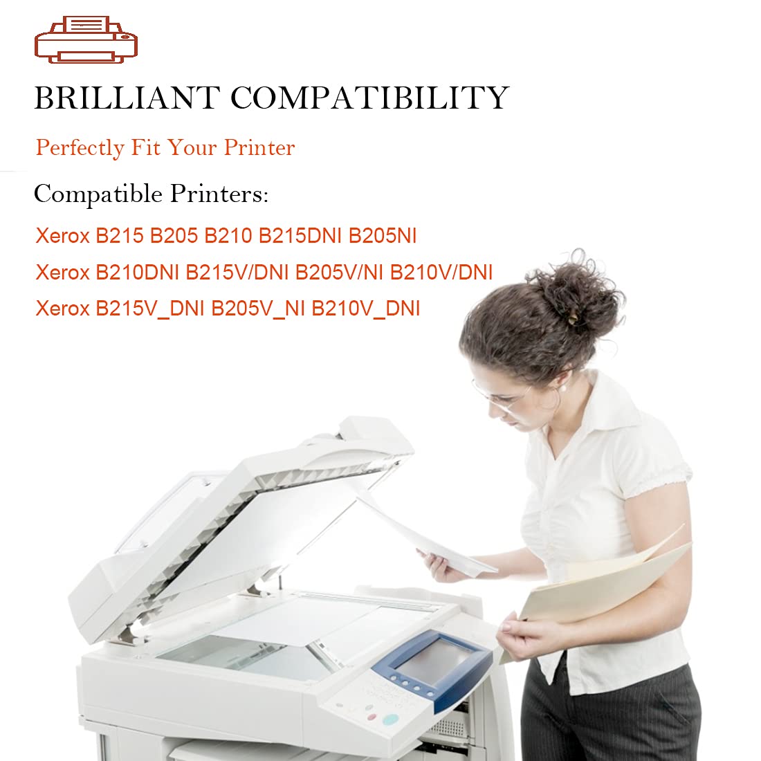 Compatible B205 B210 B215 Toner Cartridge for Xerox B210 B210DNI B205 B205DNI B205MFP B215 B215DNI B215MFP Printer 3000 Pages 106R04347 (Black, 2-Pack)