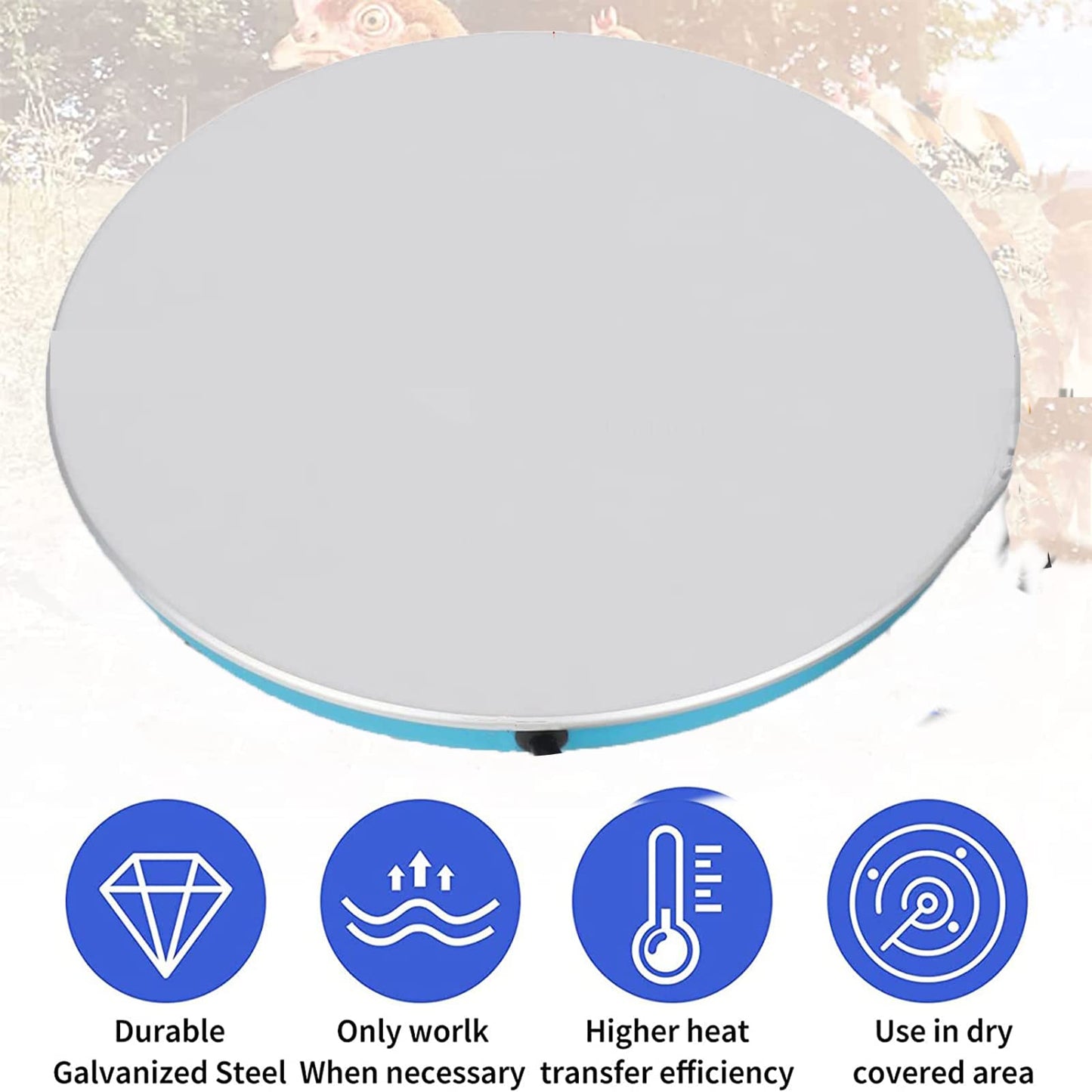 BuerKeo Poultry Waterer Heated Base, Chicken Water Heater for Winter Pet Metal Base,125W Electric Safe Drinking Fountain Coop Accessories Feeder