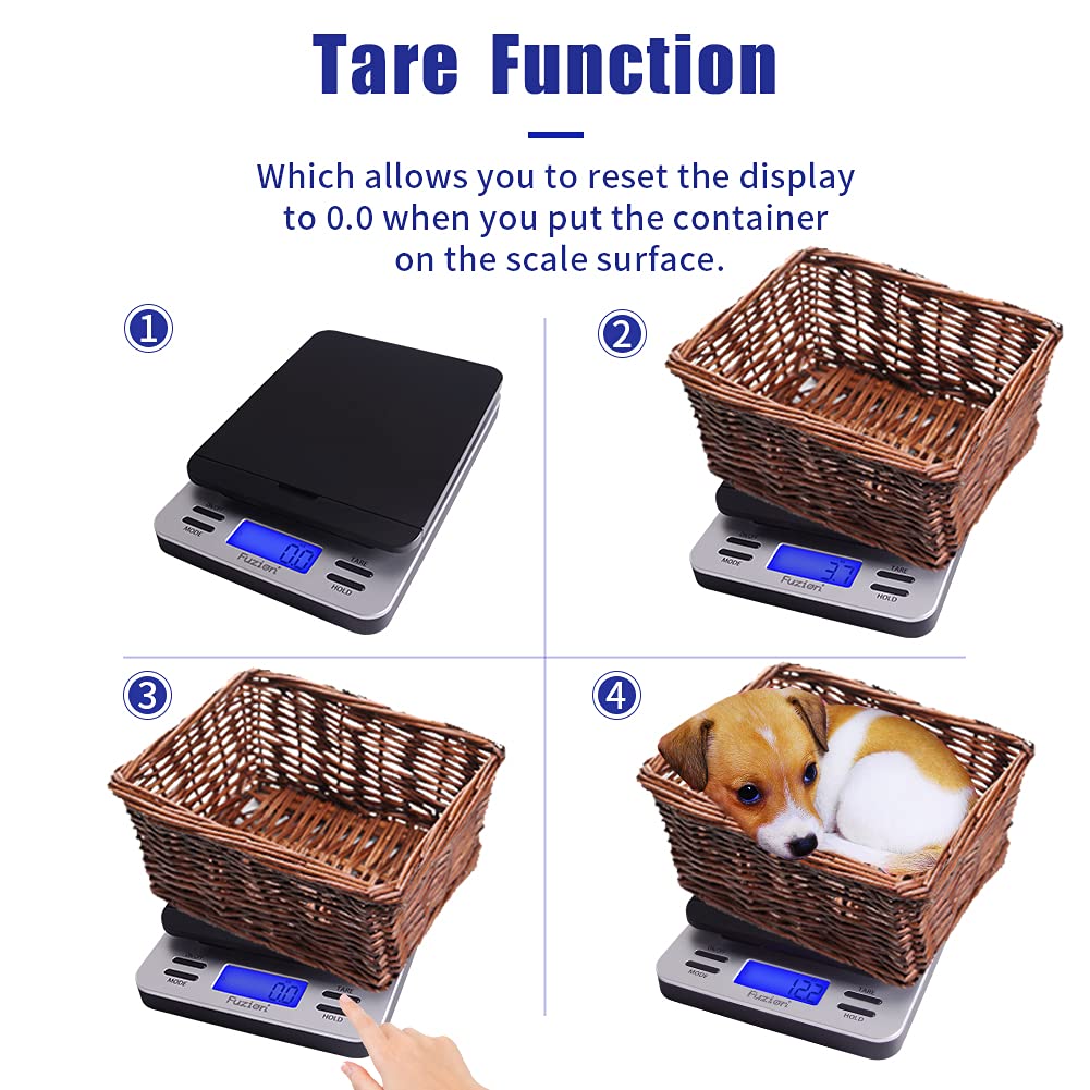 Fuzion Shipping Scale, Accurate Digital Postal Scale 86 lb/0.1 oz with Hold and Tare Function, LCD Display, Auto-Off, Postage Scale for Packages and Mailing, Battery and AC Adapter Included