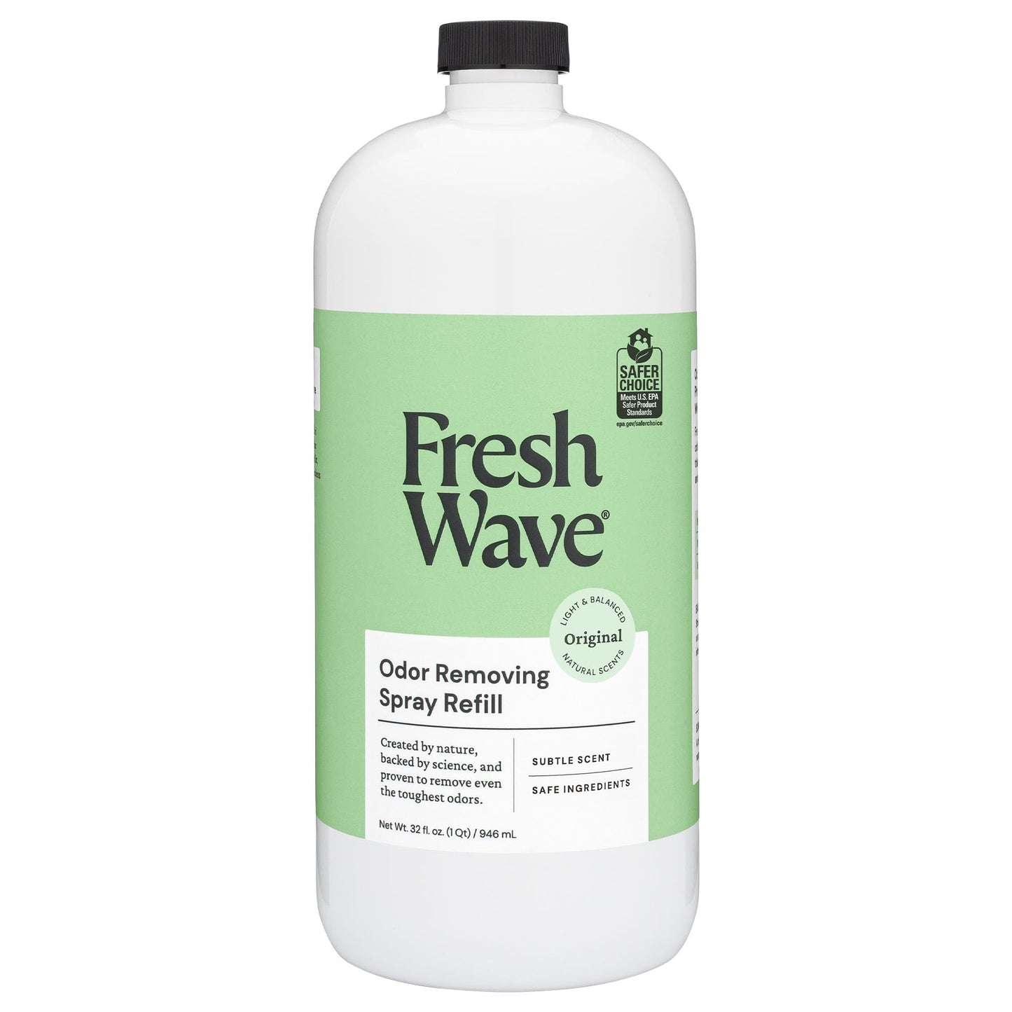 Fresh Wave Odor Eliminator Spray & Air Freshener Refill, 32 fl. oz. | Original Scent Spray Refills For Up To 4 8oz. Spray Bottles | Safer Odor Relief | Natural Plant-Based Odor Eliminator