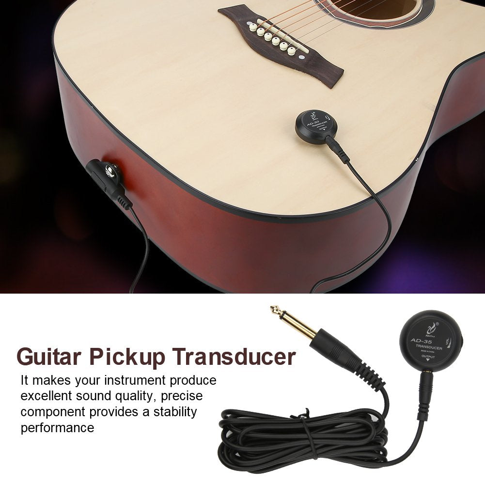 Dilwe Mini Piezo Pickup, Contact Microphone Transducer for Acoustic Guitar Violin Ukelele