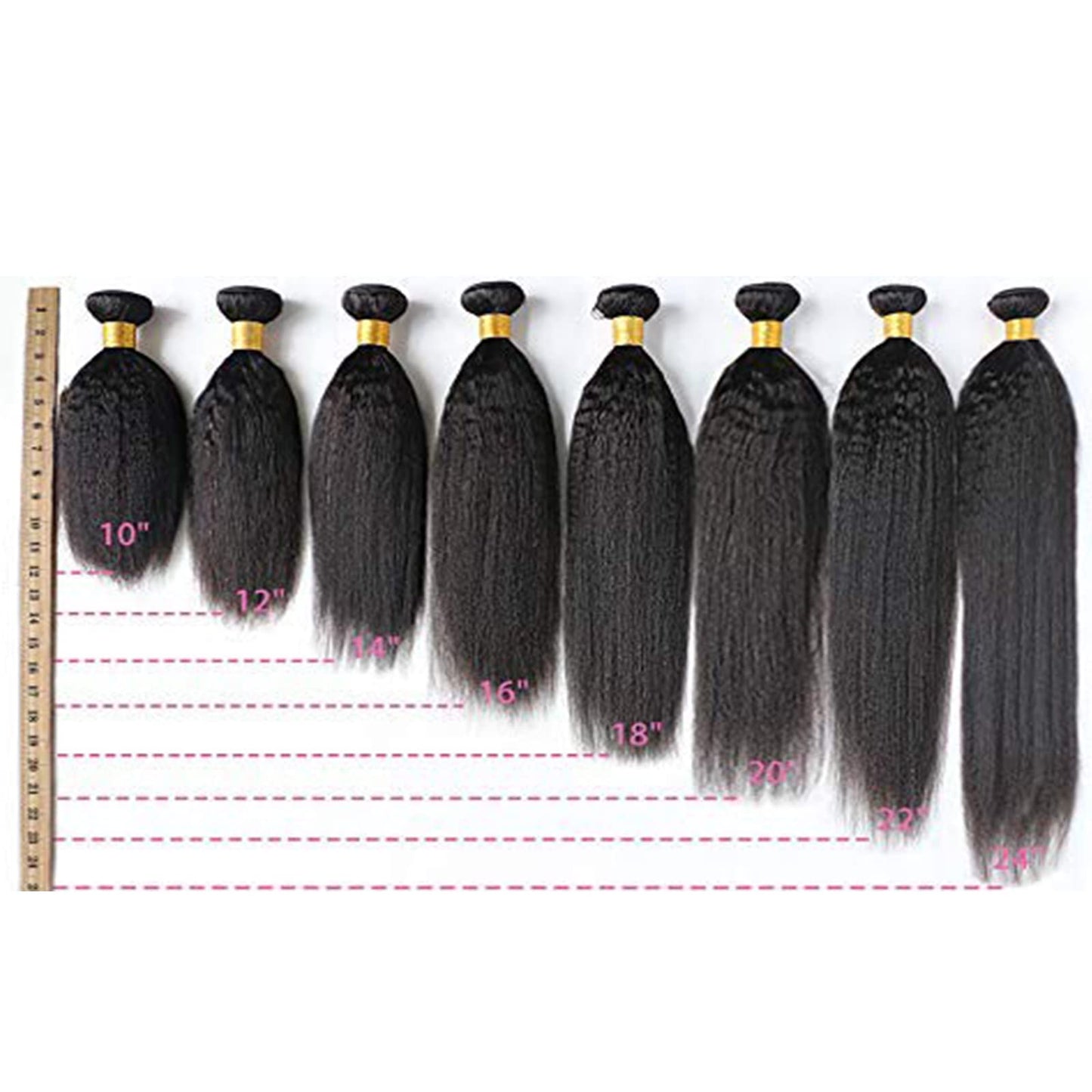 DAIMER Short Length Brazilian Kinky Straight Bundles Human Hair Sew in Unprocessed Virgin Hair Extension Yaki Straight Human Hair Weft Natural Color 14 Inch