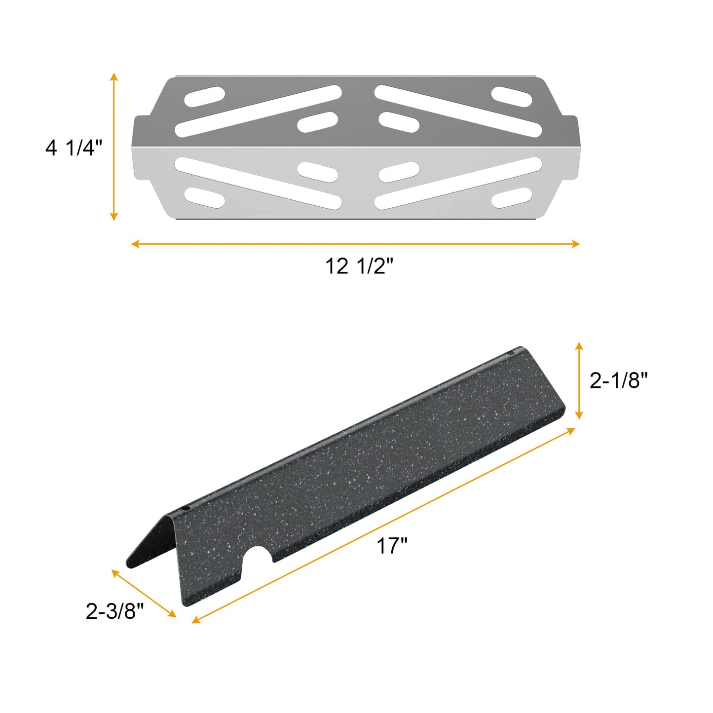 Porcelain Enameled Grill Flavrizer Bars＆Heat Deflector Replacement Parts for Weber 66033 66041,BBQ Accessories for Weber Genesis II E-410 S-410, II LX E-440, S-440 Grill