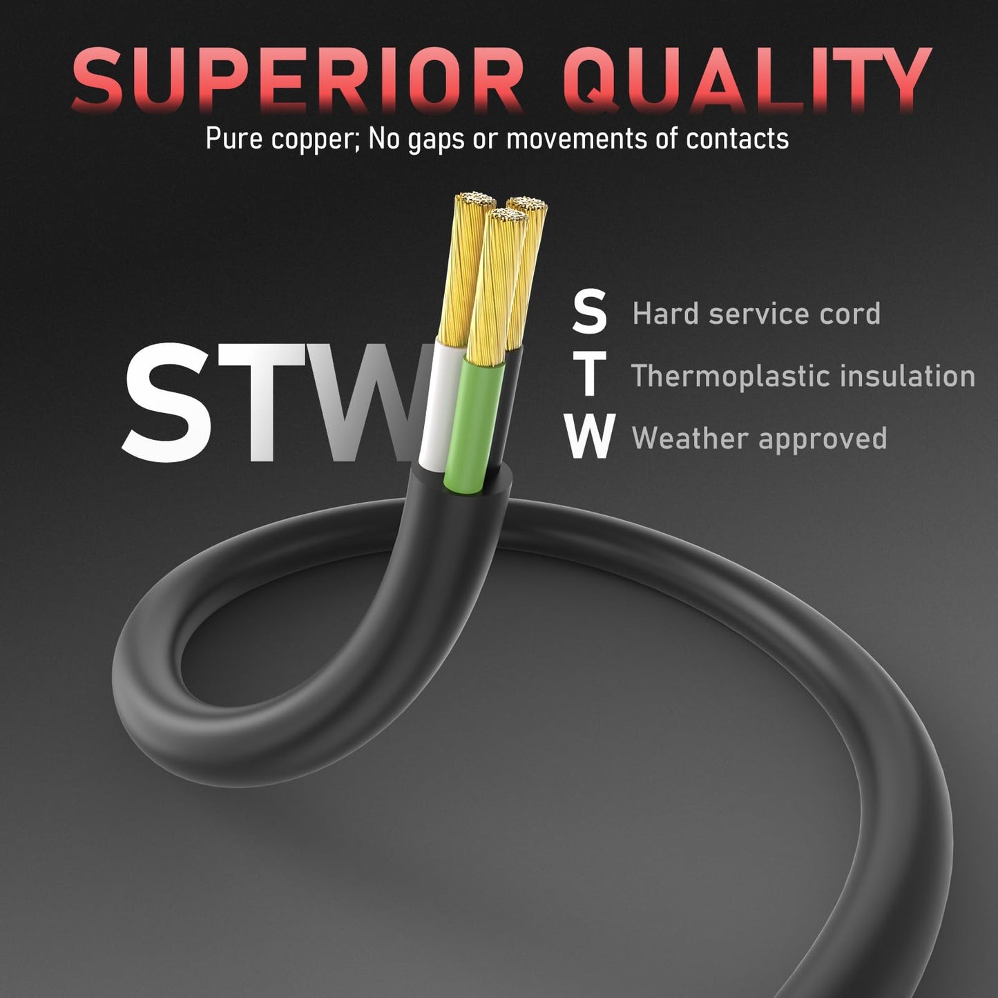 YESWELDER 40ft 220 Volt Welder Extension Cord 10 AWG Power Extension for Welding Machines