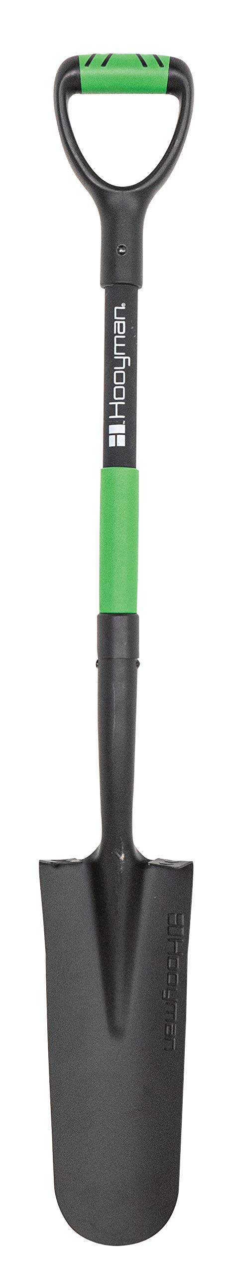 Hooyman 1116244 Shovel with Heavy Duty Construction, Ergonomic No-Slip Handle and Oversized Steps for Gardening, Land Management, Yard Work, Farming and Outdoor, Black/Green
