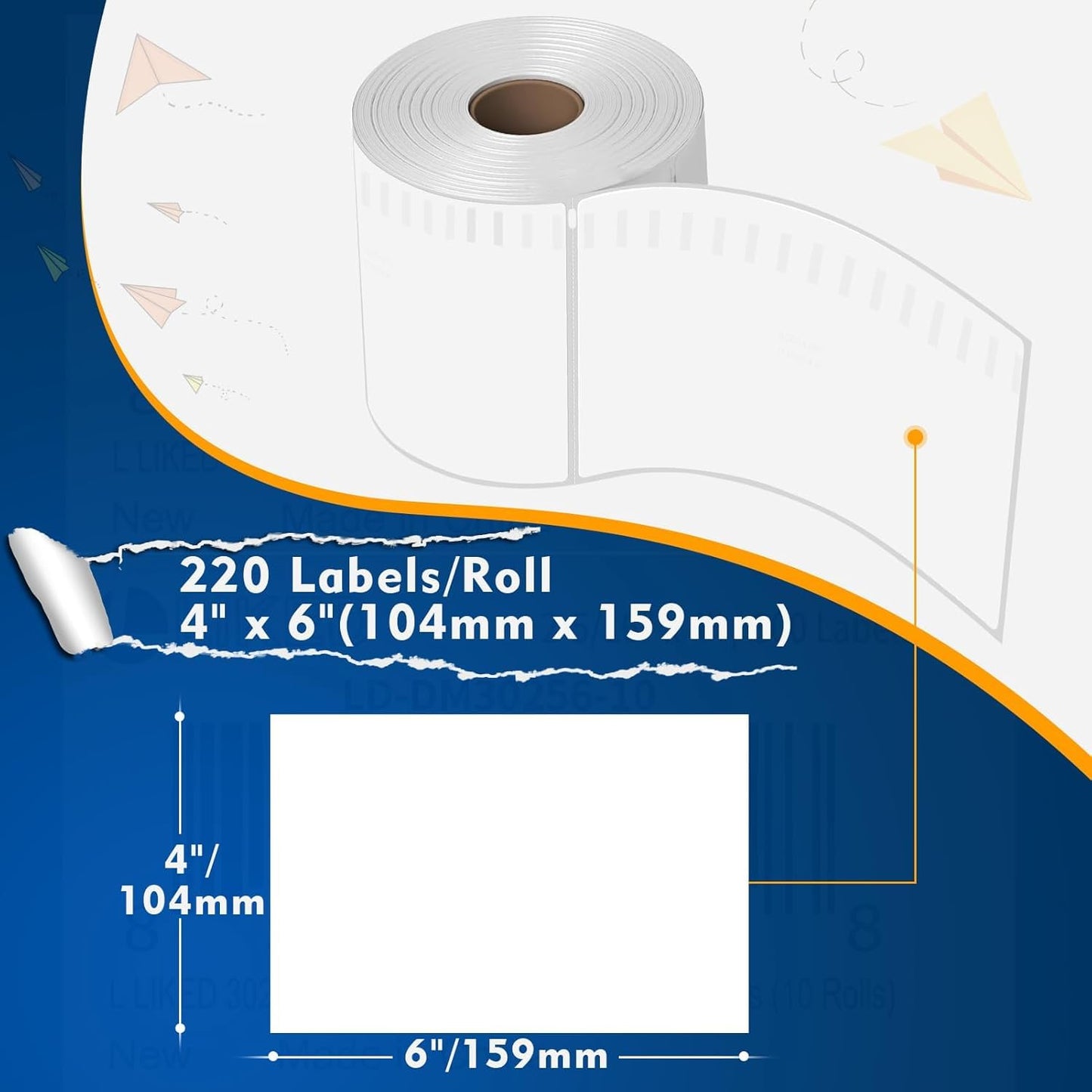 L LIKED 10 Rolls 4x6 Inches 1744907 S0904980 Thermal Labels Compatible with Dymo, Zebra & Rollo Printer, 103x159mm Thermal Printer Shipping Labels for Address, Mailing, Boxes, Packages