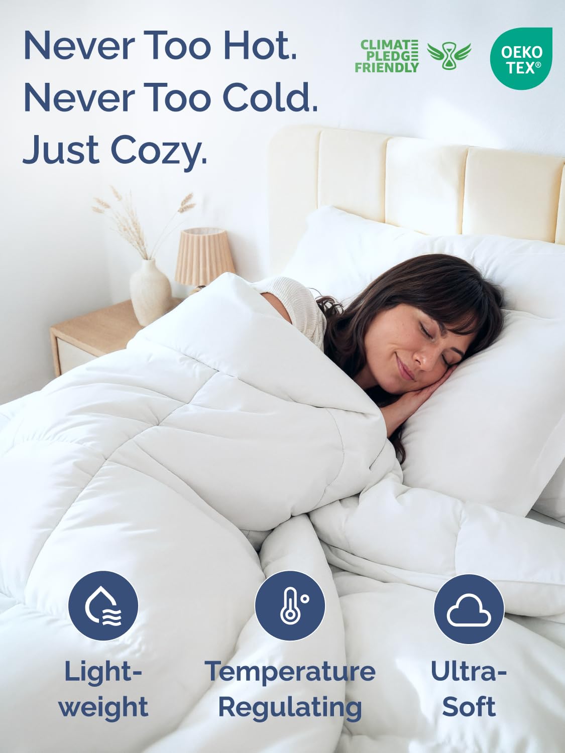 King Comforter Duvet Insert, White - Lightweight All-Season Down-Alternative Microfiber Comforter, 88x88 in (223cm), Box-Stitched with Corner Tabs, Soft Breathable Cooling Bedding, Comforter Only