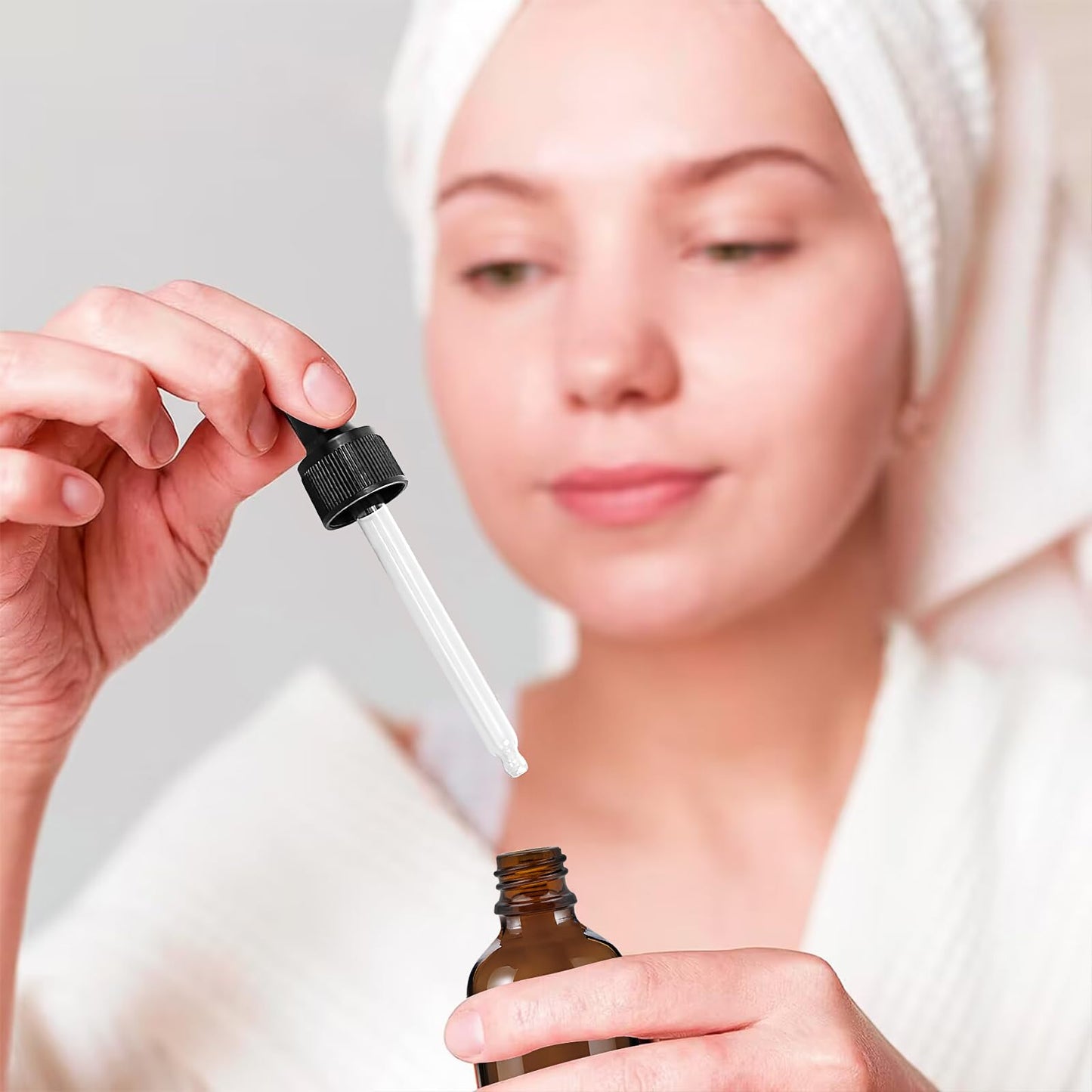 40 Pieces Glass Dropper Bottle, 2 oz Amber Glass Bottles Eye Dropper Bottles Tincture Bottles Empty Oil Dropper Bottle for Essential Oils, Perfume, Liquids