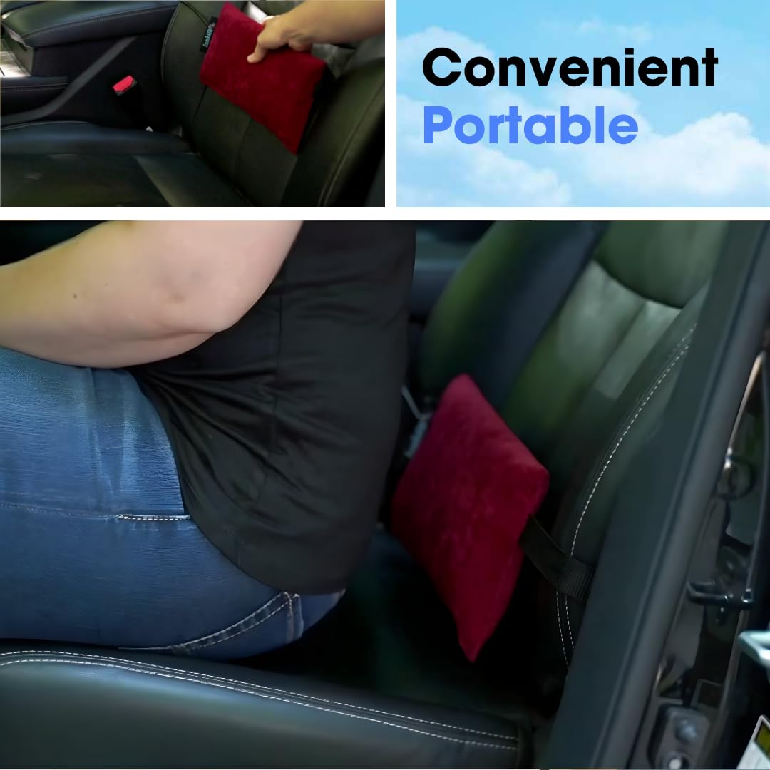 Innotech LumbAIRPlus – Premium Portable Inflatable Lumbar Support Cushion with Adjustable Air System for Customized Comfort – Promotes Healthy Posture and Relieves Back Strain, Black