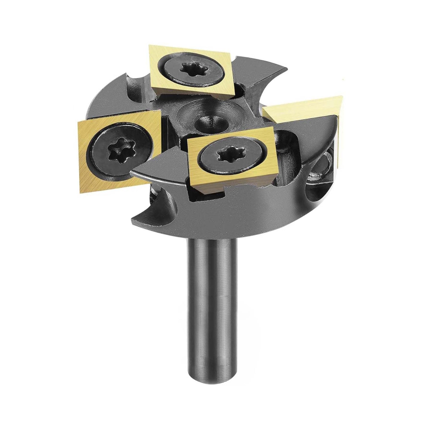 SpeTool 1/4 Inch Shank 1-1/4" Cutting Diameter Spoilboard Surfacing Router Bit 2+2 Inserts Cutter Planing Bit Flycutter with ATS Coated Insert