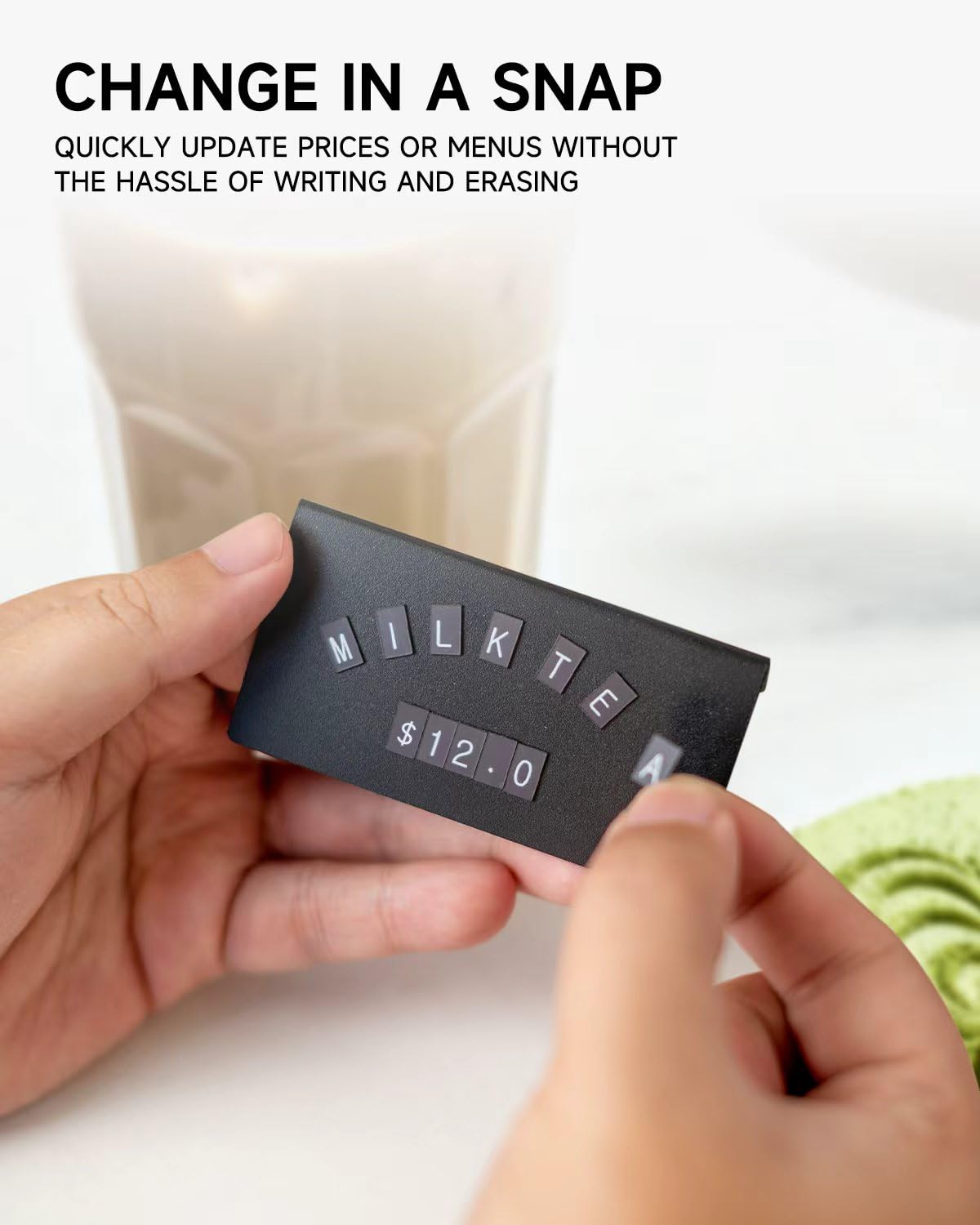 Mini Magnetic Letter Display Signs – Chalkboard-Style Reusable Food Price Labels | 12 Metal Boards + 900 Magnetic Characters for Bakery, Café, Dessert Shop, Deli & Catering Use