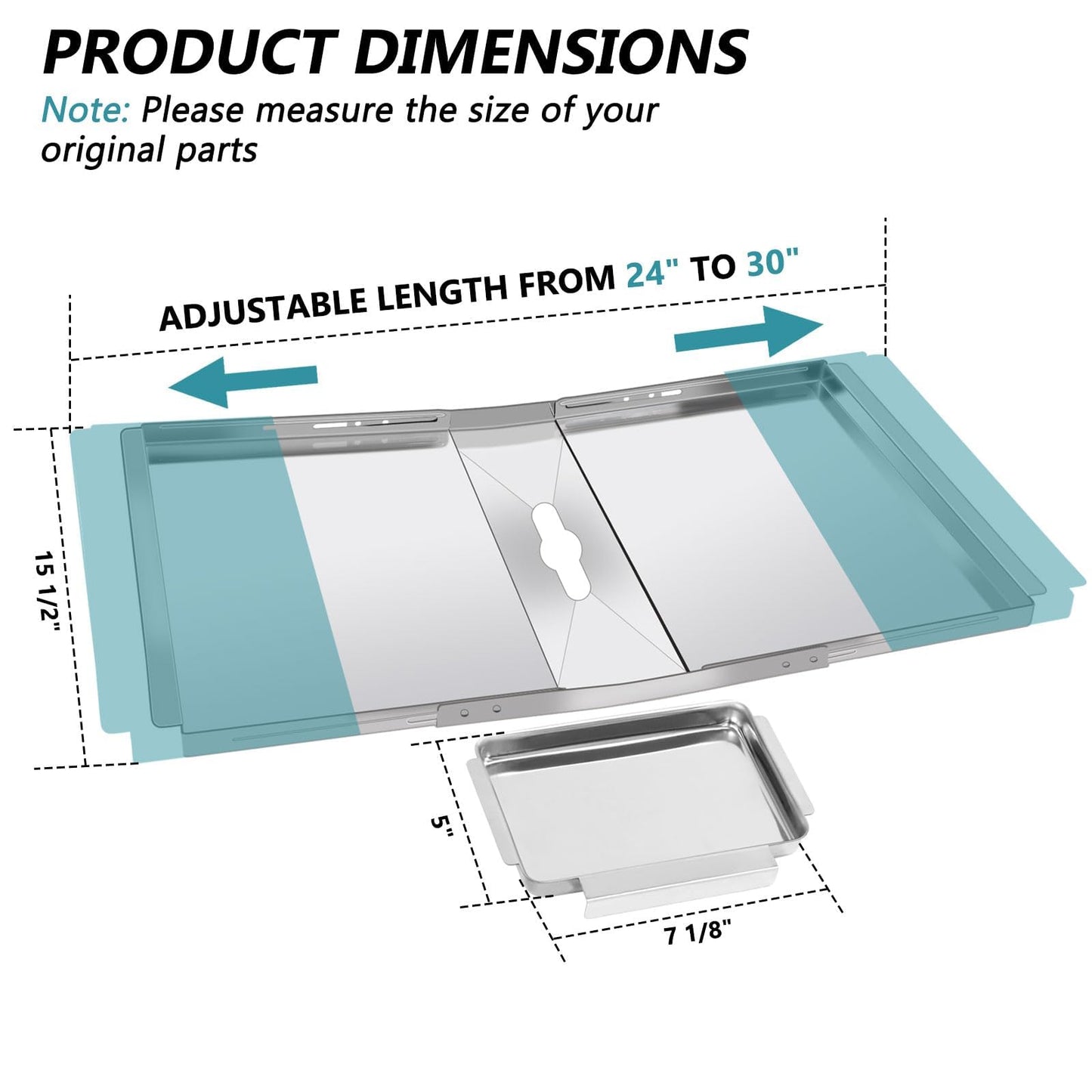 Criditpid Barbecue Replacement Parts for Dyna-Glo DGF493BNP, DGB494SPB, BBQ Grill Drip Pans Grease Tray & BBQ Heat Tent Plate Shields for Backyard Grill BY13-101-001-12, BY14-101-001-02, 4 Burner.