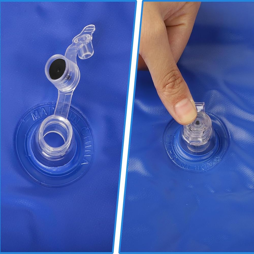 4 pcs 4 * 4 Ft Pool Pillows for Above Ground Pools Round Pool Pillow for Winter Winterizing Closing Air Pillow Cold Resistant 0.3mm Thick with 4 pcs 49Ft Ropes for Supporting Pool Covers