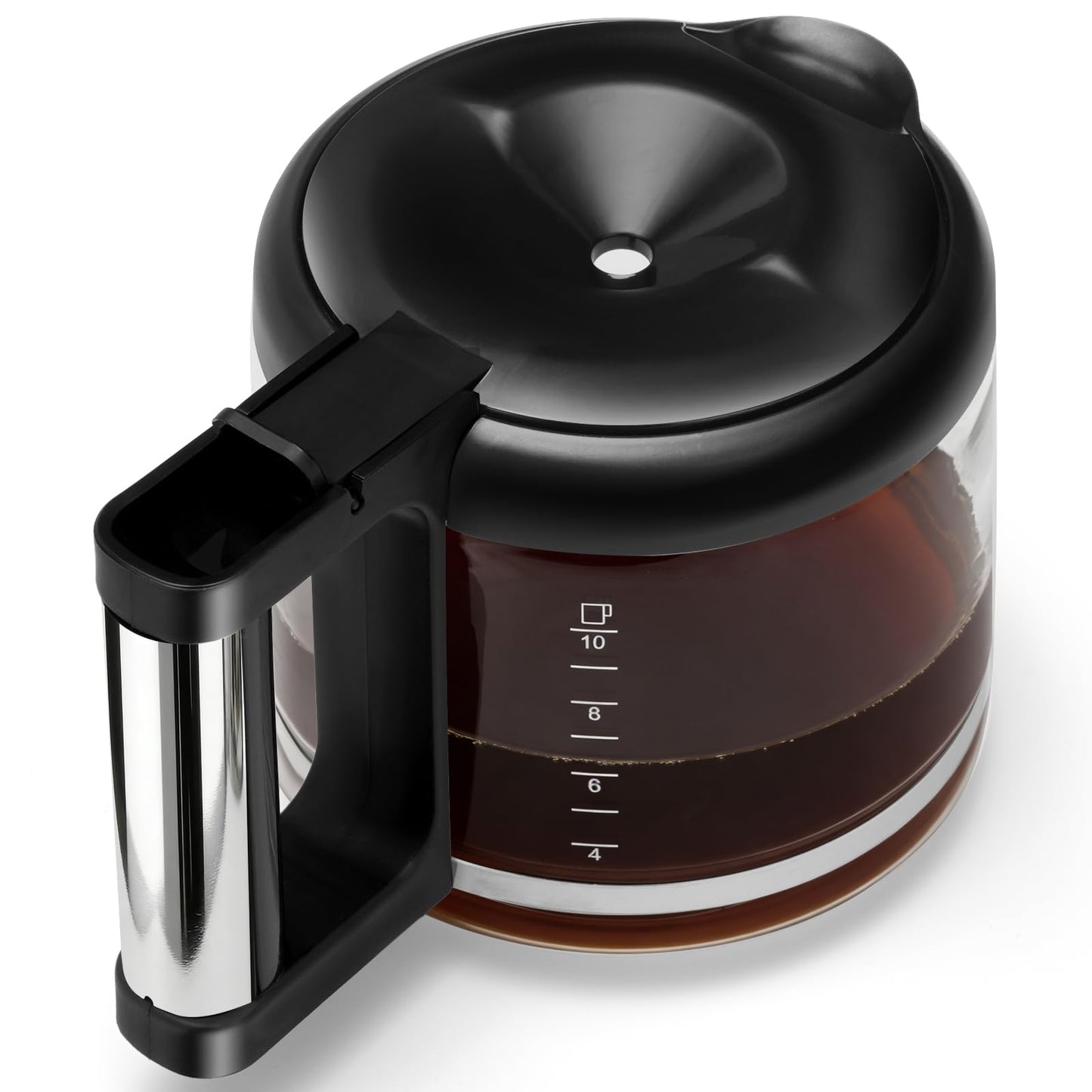 10-Cup Glass Carafe Replacement for De'Longhi Coffee Makers COM532M 3066 3067 3093 3094 3111 3112 KF140 KF863 & BCO Series, De'Longhi Coffee Pot Replacement with Sturdy Handle