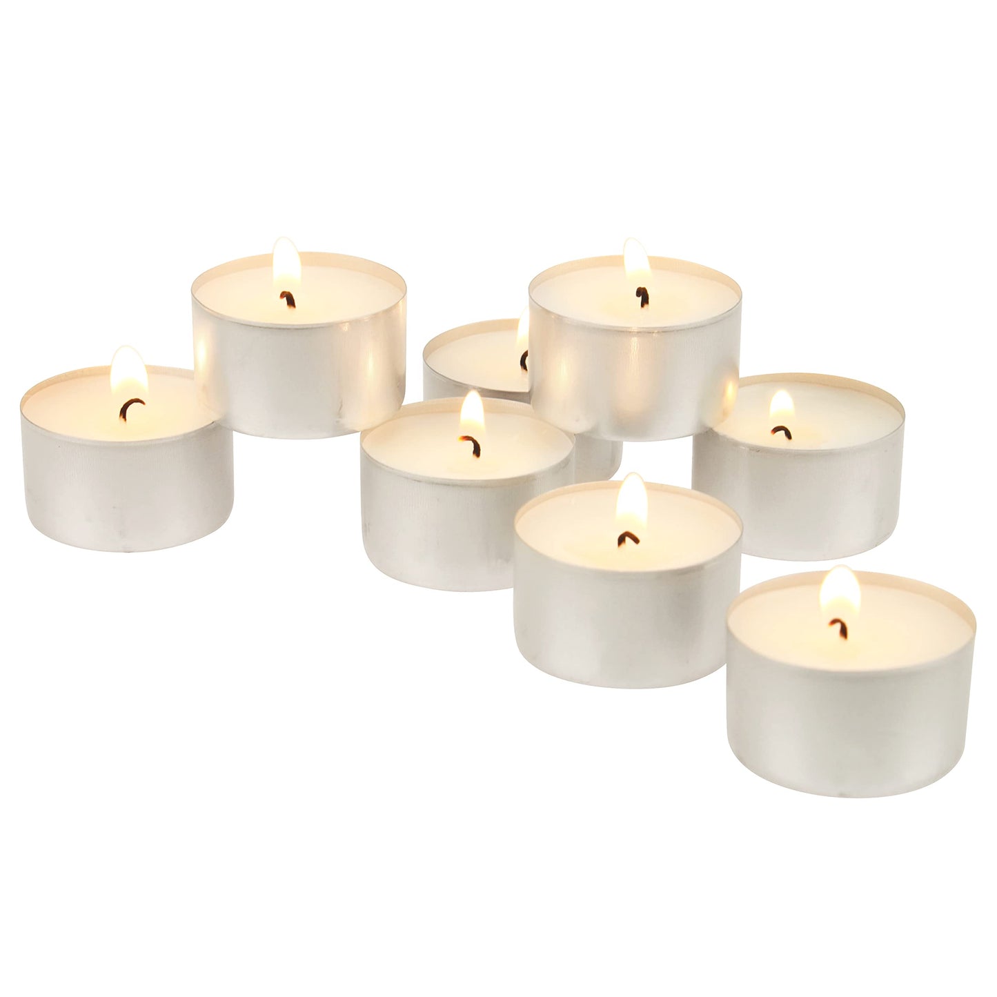 Stonebriar White Unscented Smokeless Long Burning Tea Light Candles with 8 Hour Burn Time, 200 Count