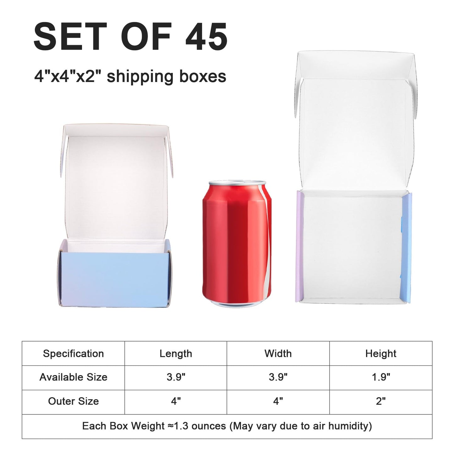 DERZIFUN 4x4x2 Inch Purple Shipping Boxes for Packaging Small Business, 45 Pack Mailer Boxes Corrugated Cardboard Mailing Box