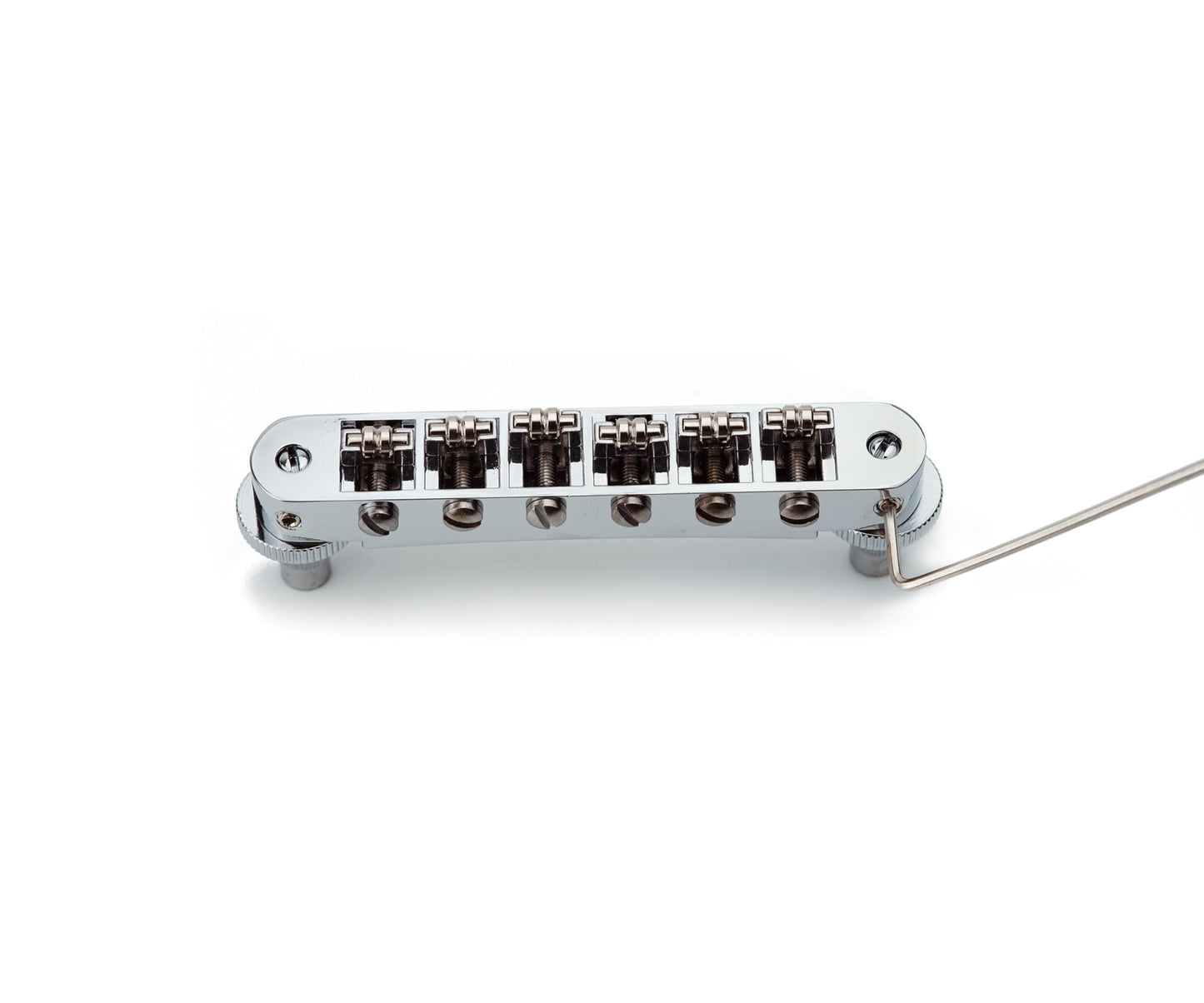 Guyker Tune-O-Matic Roller Saddle Bridge - String Space 10.5mm Guitar Bridges with Post Hole 4.2mm Replacement Compatible with Les Paul LP SG 6 String Electric Guitar GM015, Chrome