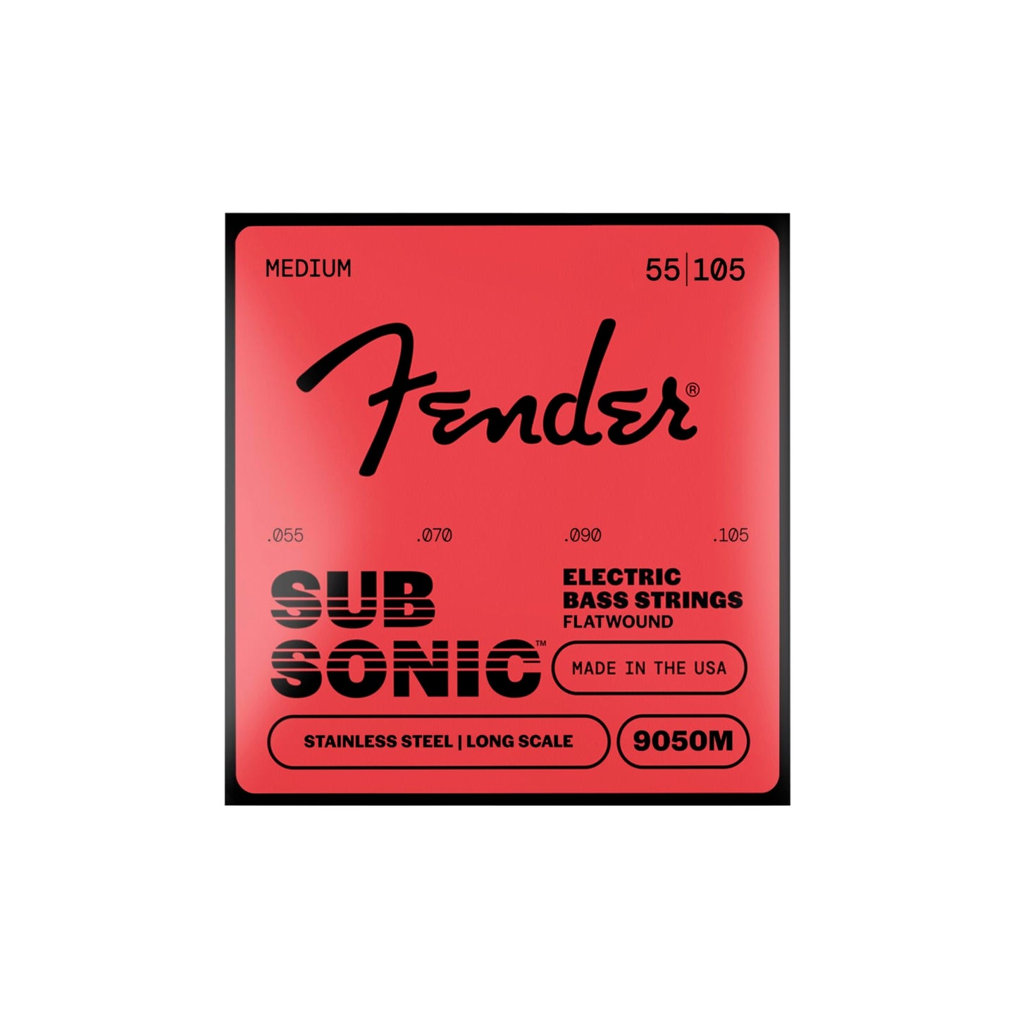 Fender 9050M Stainless Steel Flatwound Long Scale Electric Bass Guitar Strings - Medium