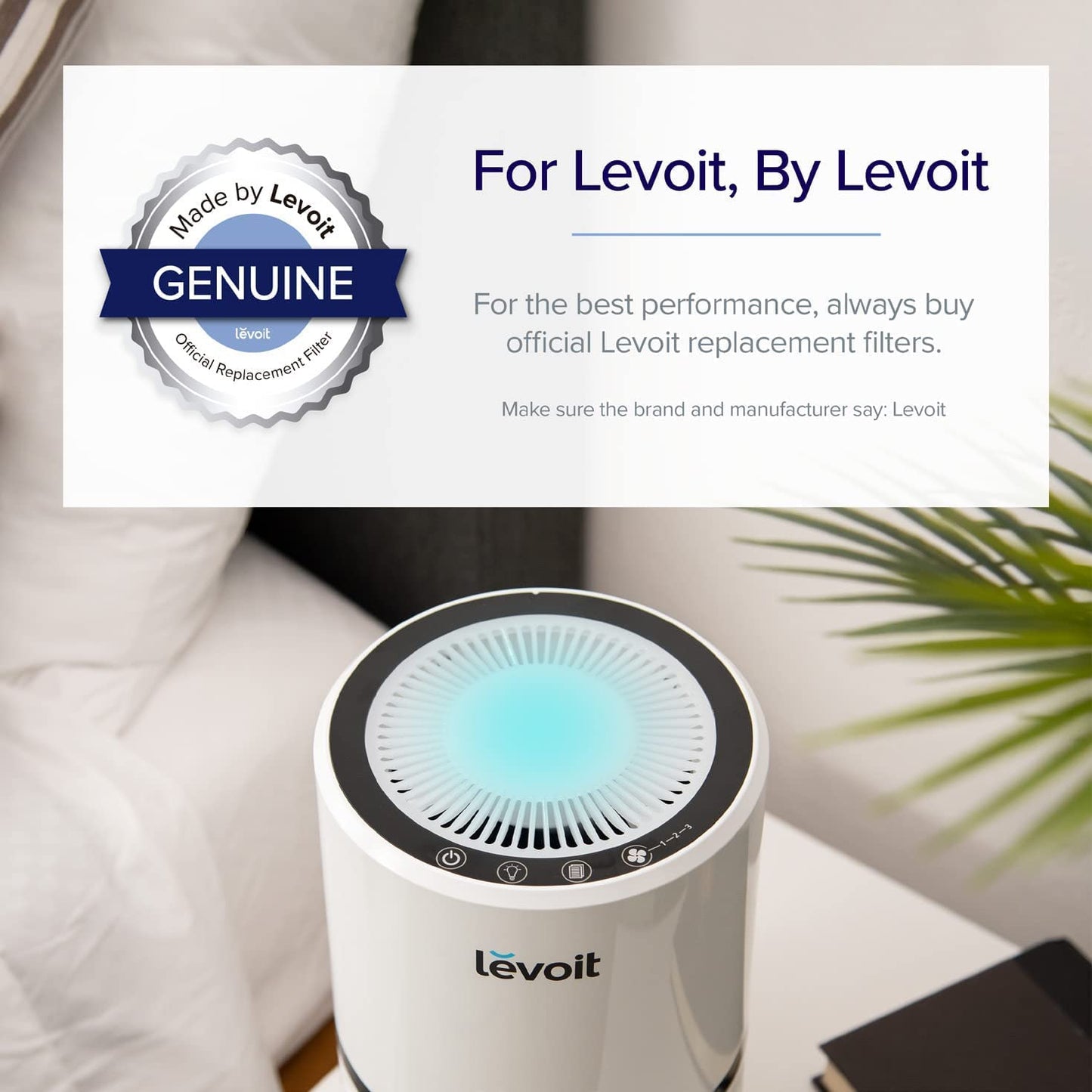 Levoit LV-H132 Air Purifier Replacement Filter, Genuine 3-in-1 Air Filter with High-Efficiency Activated Carbon, Removes Smoke, Odors, Allergens, Pollen, LV-H132-RF, 1 Pack
