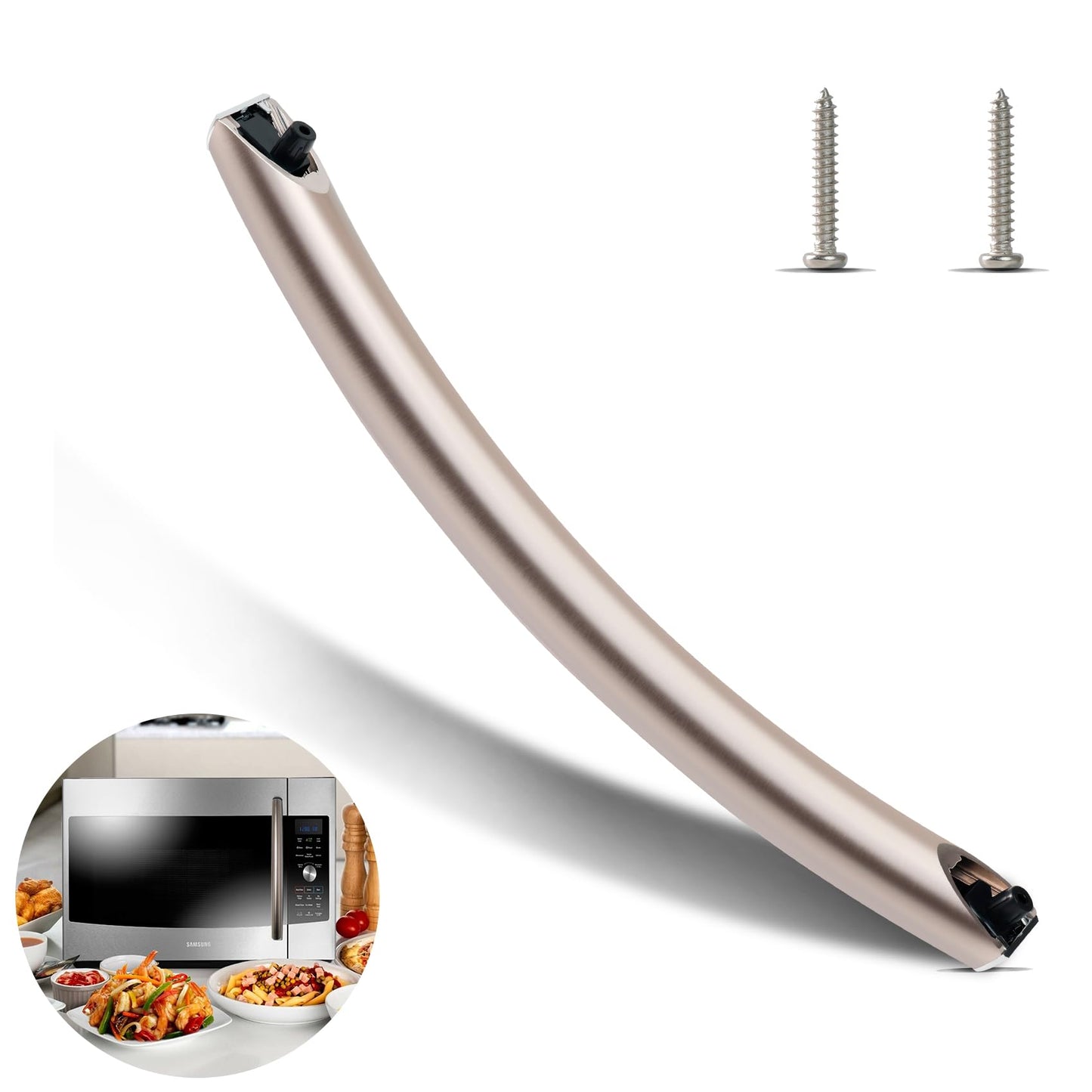 DE94-04313F Microwave Door Handle, Fit for ME16A4021AS ME17R7011ES Samsung Microwave Oven Door Handle Replacement Parts，with 2 Screws