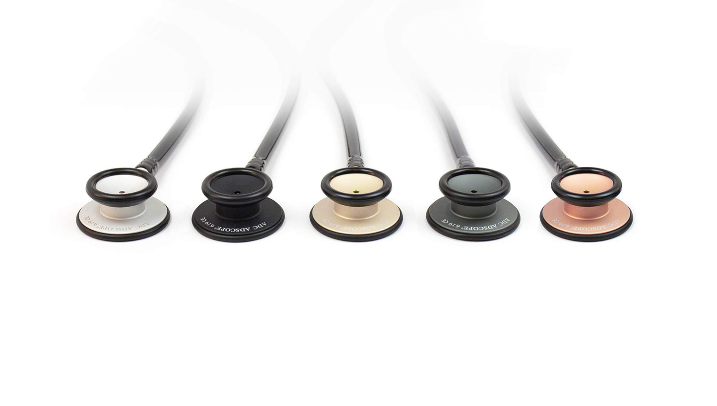 ADC Adscope Lite 619 Ultra Lightweight Clinician Stethoscope with Tuneable AFD Technology, 31 inch Length, Black