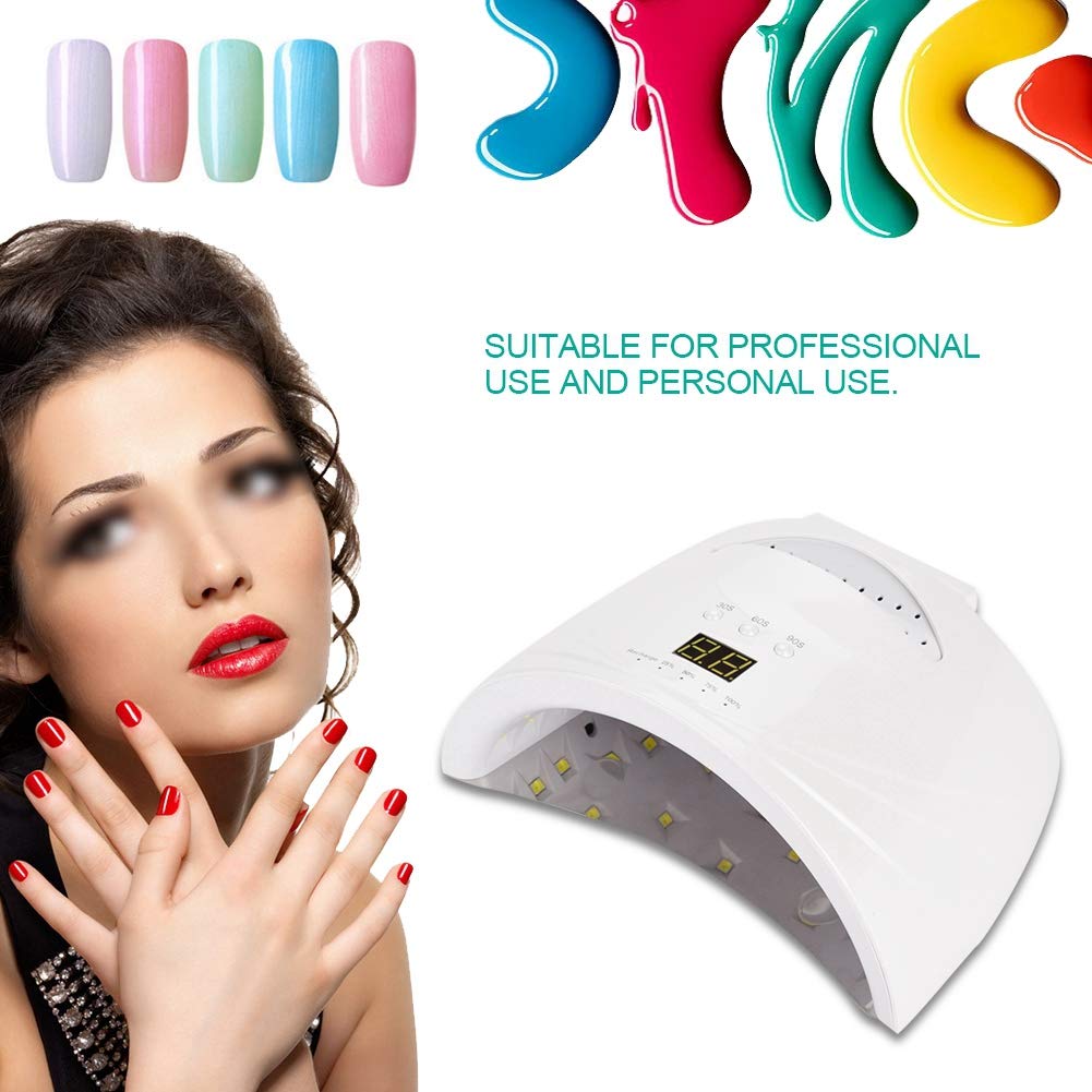 48W Cordless Rechargeable Nail Lamp, Nail Led Nail Polish Dryer Nail Art Tool for Gel Nail (01)
