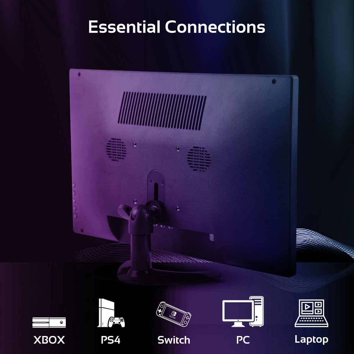 15.6 Inch Small PC Monitor,Portable Mini Monitor IPS Display 1920 x 1080P LED Desktop Display with HDMI/VGA/BNC/AV/USB/AV Port,Speakers,Ideal for PC CCTV Security Camera Computer Laptop RasPi, VESA