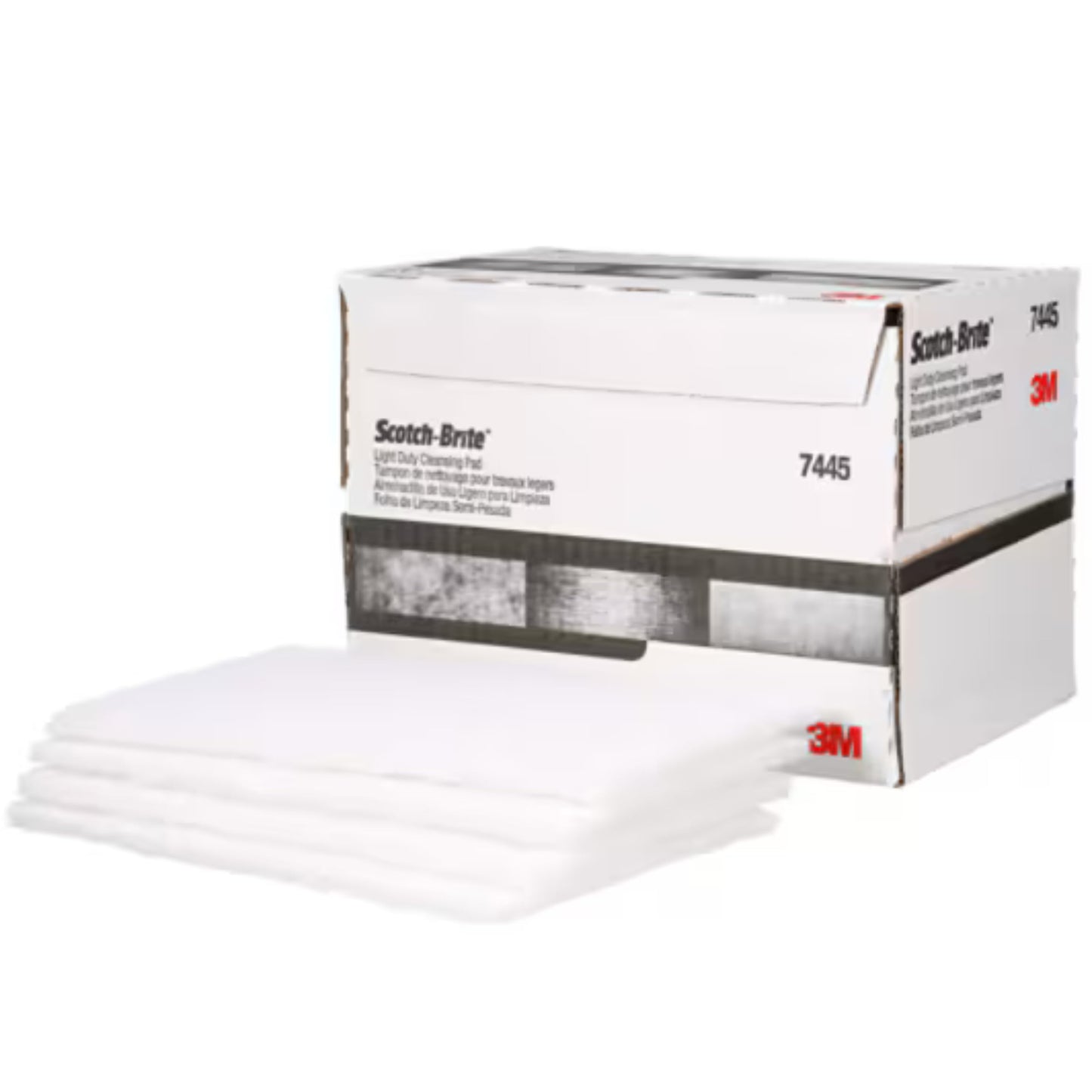 3M SCOTCH BRITE PADS 20/BX WHITE - 9 x 7 inches, Nylon, Fine Grit, Aluminum Backing, Foam, Compatible with Metal, Stone, Plastic, Wood
