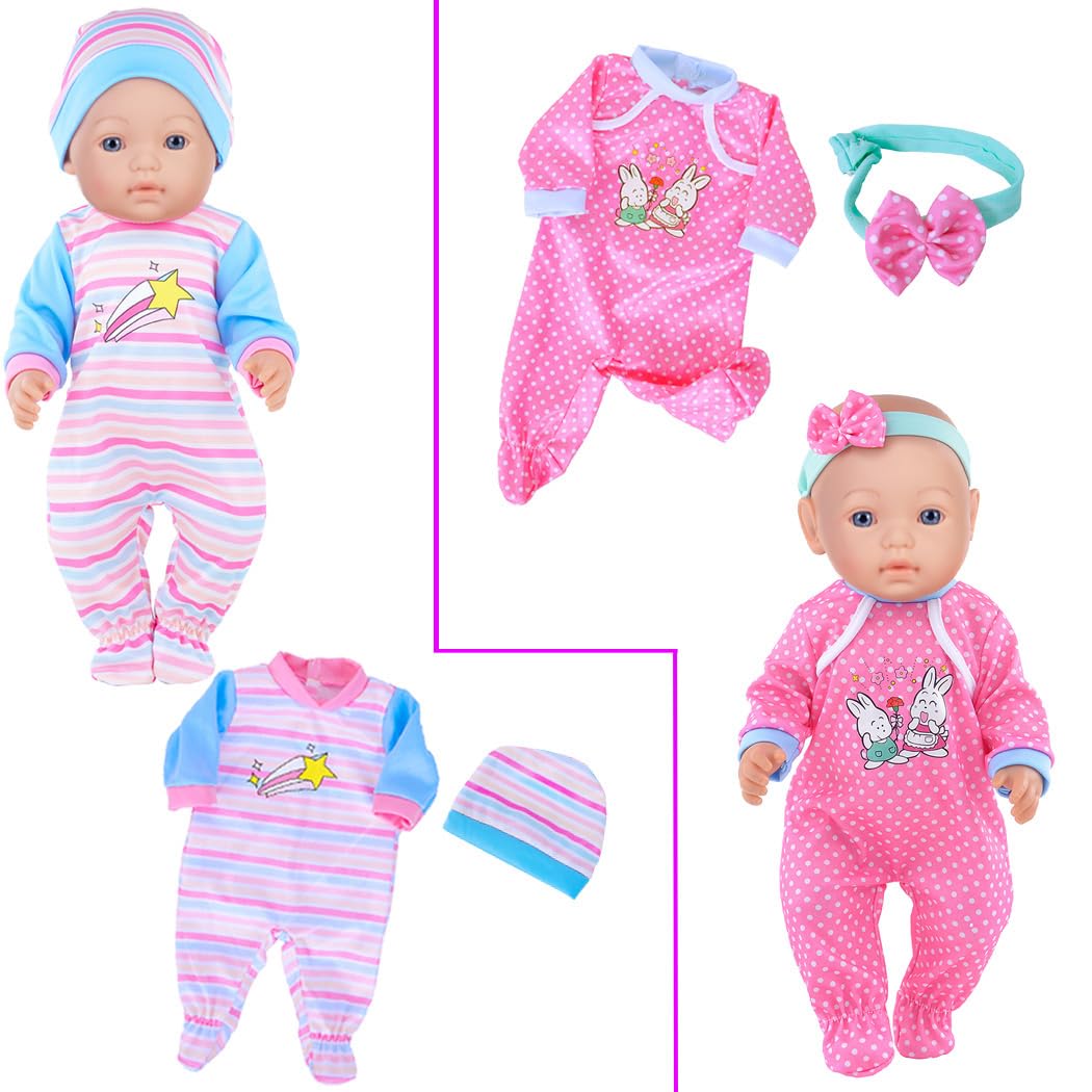 10 Sets Doll Clothes for Baby Dolls – Vibrant Outfit Perfect for 15-16-17 Inch Baby Dolls with Accessories