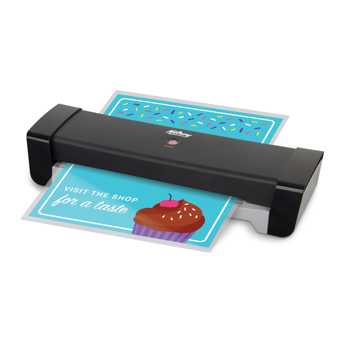 Hilroy 9.5” Thermal Laminator, 3-Minute Warm-Up Time, Built-in Jam Release Mechanism, Auto Shut-Off, 5 Lamination Pouches Included, Use for Home, Office or School, Black (78176)