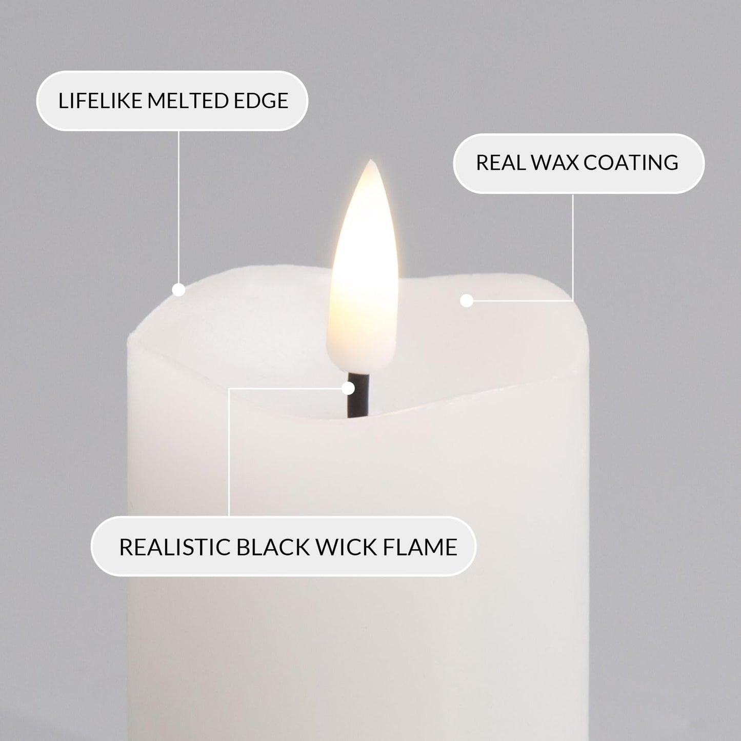 Eywamage White Flameless Votive Candles with Remote Batteries, Small Halloween LED Pillar Candles Flickering Set of 6