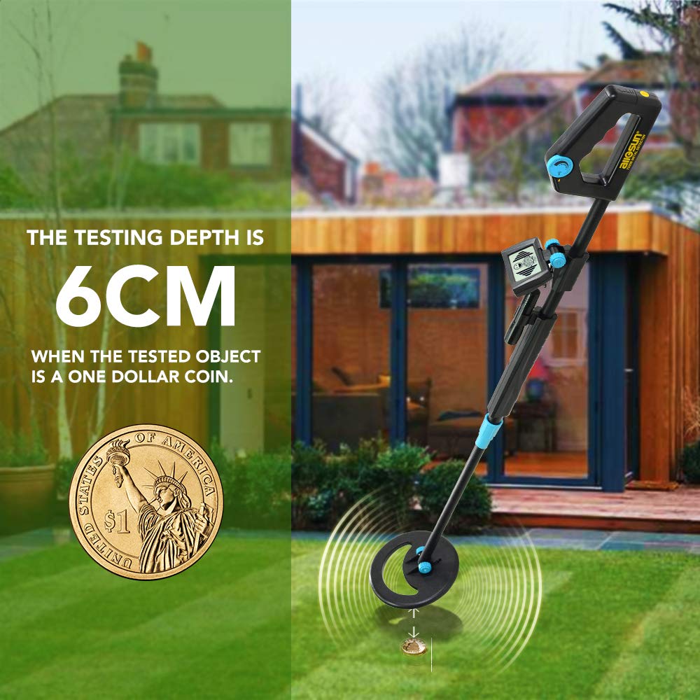 allsun TS20B Waterproof Metal Detector Junior Beginner Kids Underwater Beach Yard Ground Handheld Metal Detector LCD Adjustable Length Gold Hunter Searching