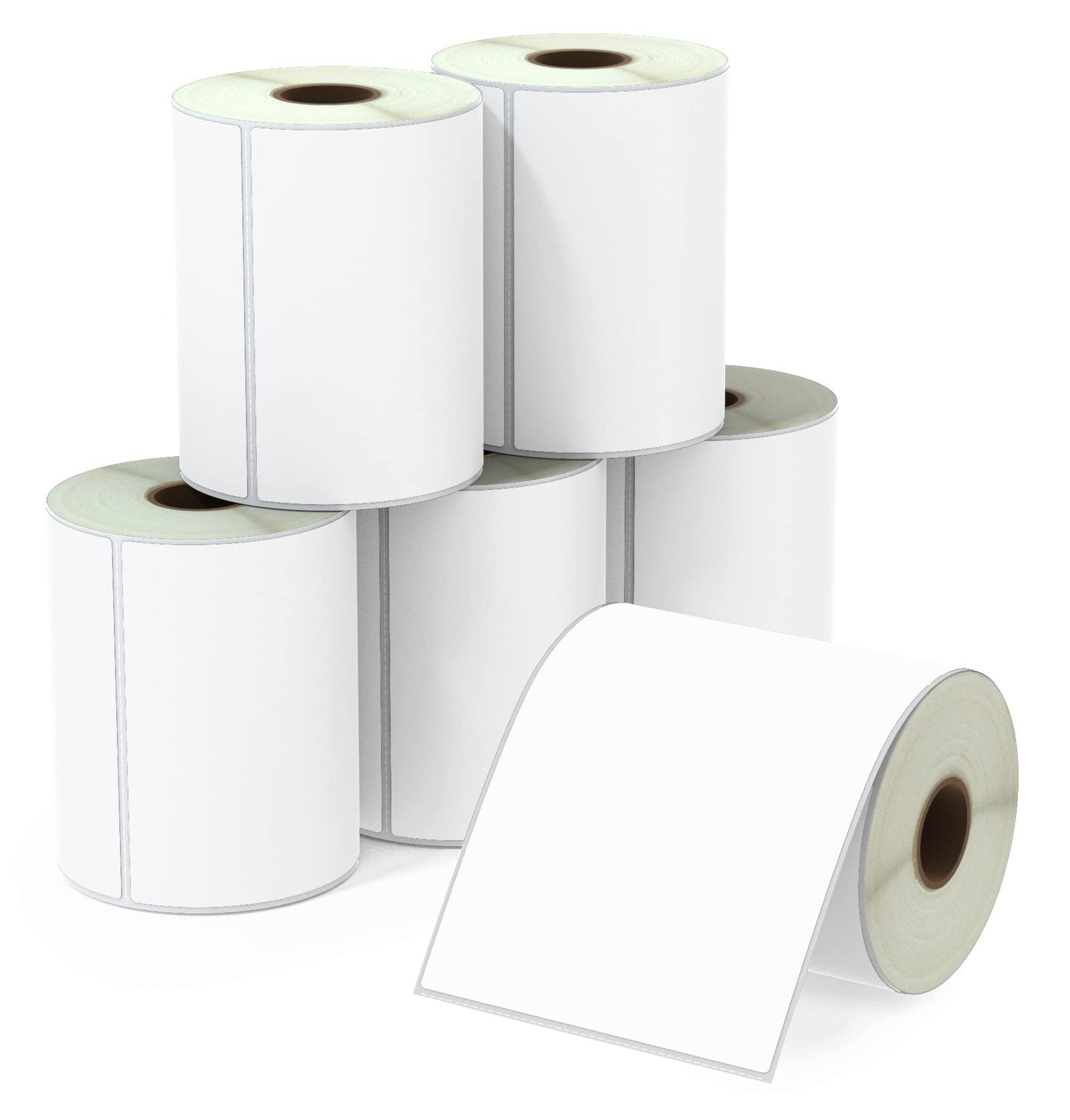 BETCKEY - 4" x 6.5" (102 mm x 165 mm) Large Shipping Labels & Multipurpose Compatible with Zebra & Rollo Label Printer,Premium Adhesive & Perforated [6 Rolls, 1500 Labels]