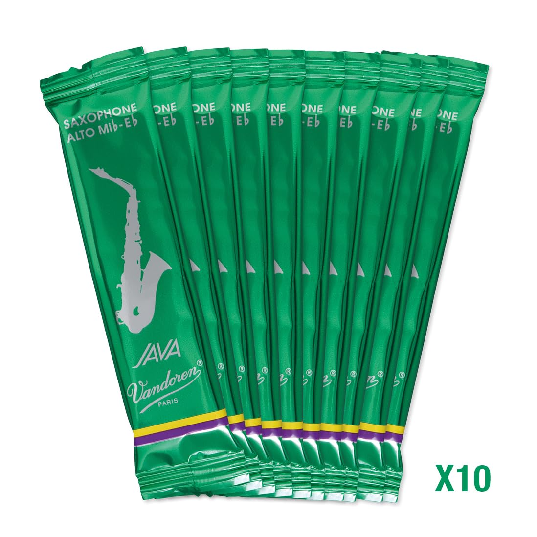Vandoren Java Alto Saxophone Reeds #2.5, Box of 10