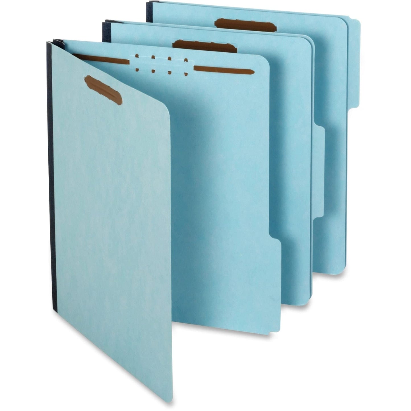 Globe-Weis Pressboard File Folder with 2 Fasteners, 1 Inch Expansion, 1/3 Tabs, Letter Size, 25-Pack, Blue, (615F21-3BLU)