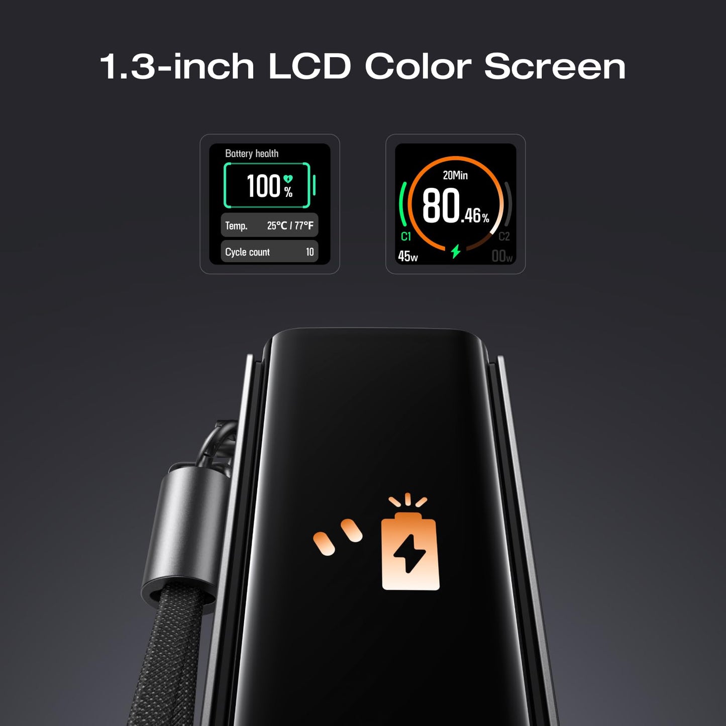 EF EcoFlow Rapid Pro 3-in-1 Power Bank, 10,000mAh Battery Pack with 67W Foldable AC Plug, Detachable USB-C Cable, 45W Fast Recharging, LCD Display Portable Power Bank,, Compatible with Phones, Laptops, and More