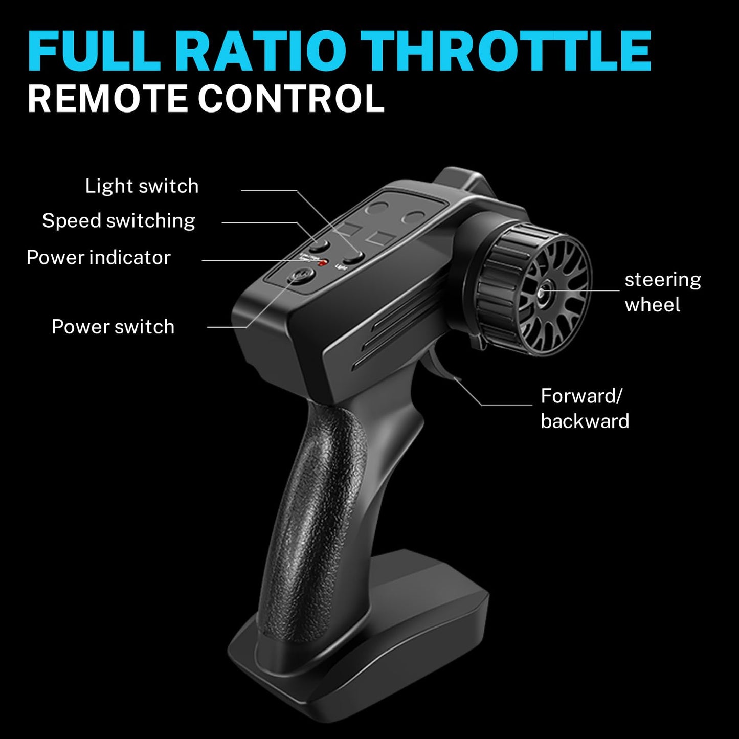 ACAMMZAR RC Drift Car, 1:24 Remote Control Car for Kids, 20KM/H 4WD High Speed RC Cars with Lights, Extra Racing Tires, Vehicle for Adults Boys Girls, Black